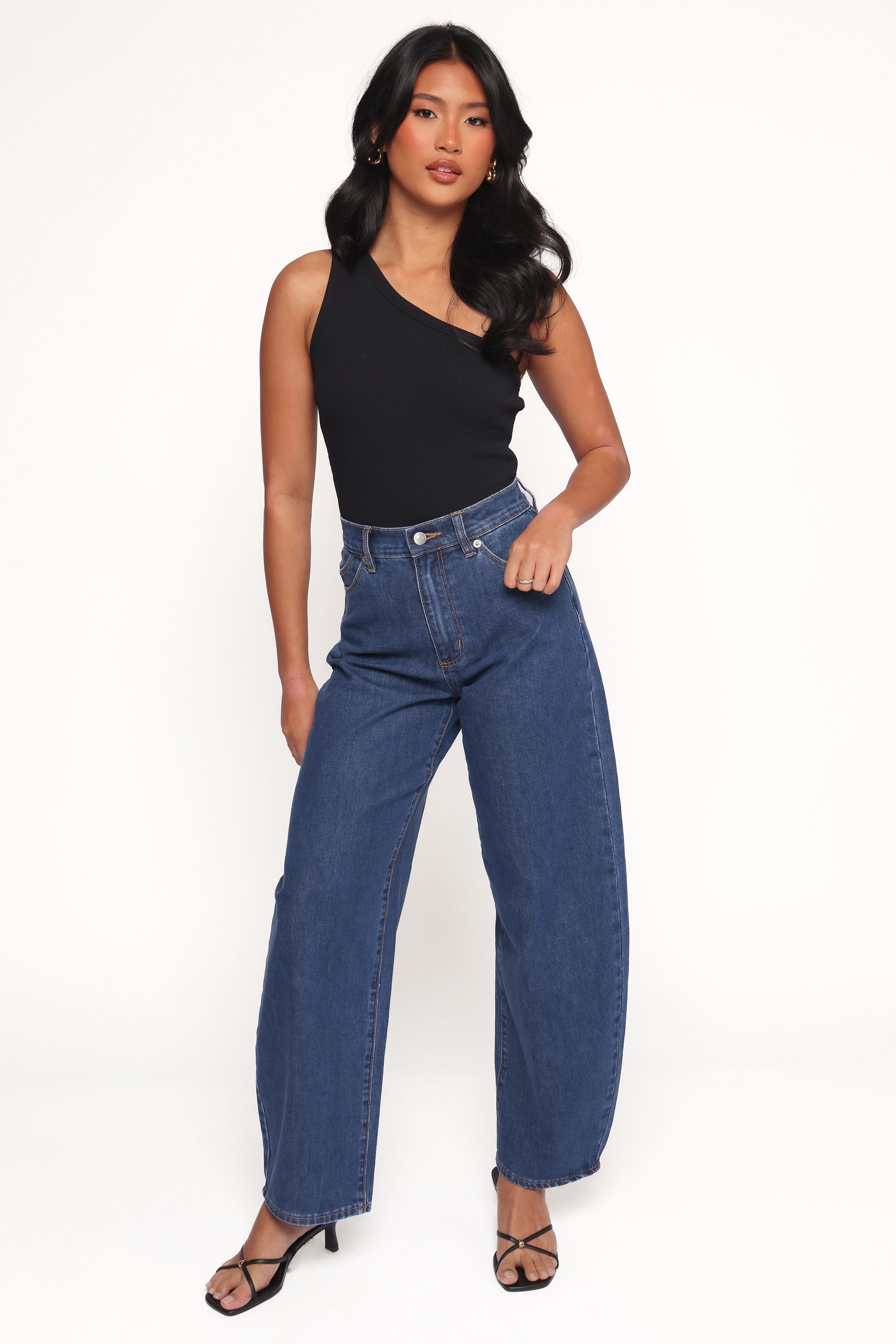 Nysa One Shoulder Top - Black