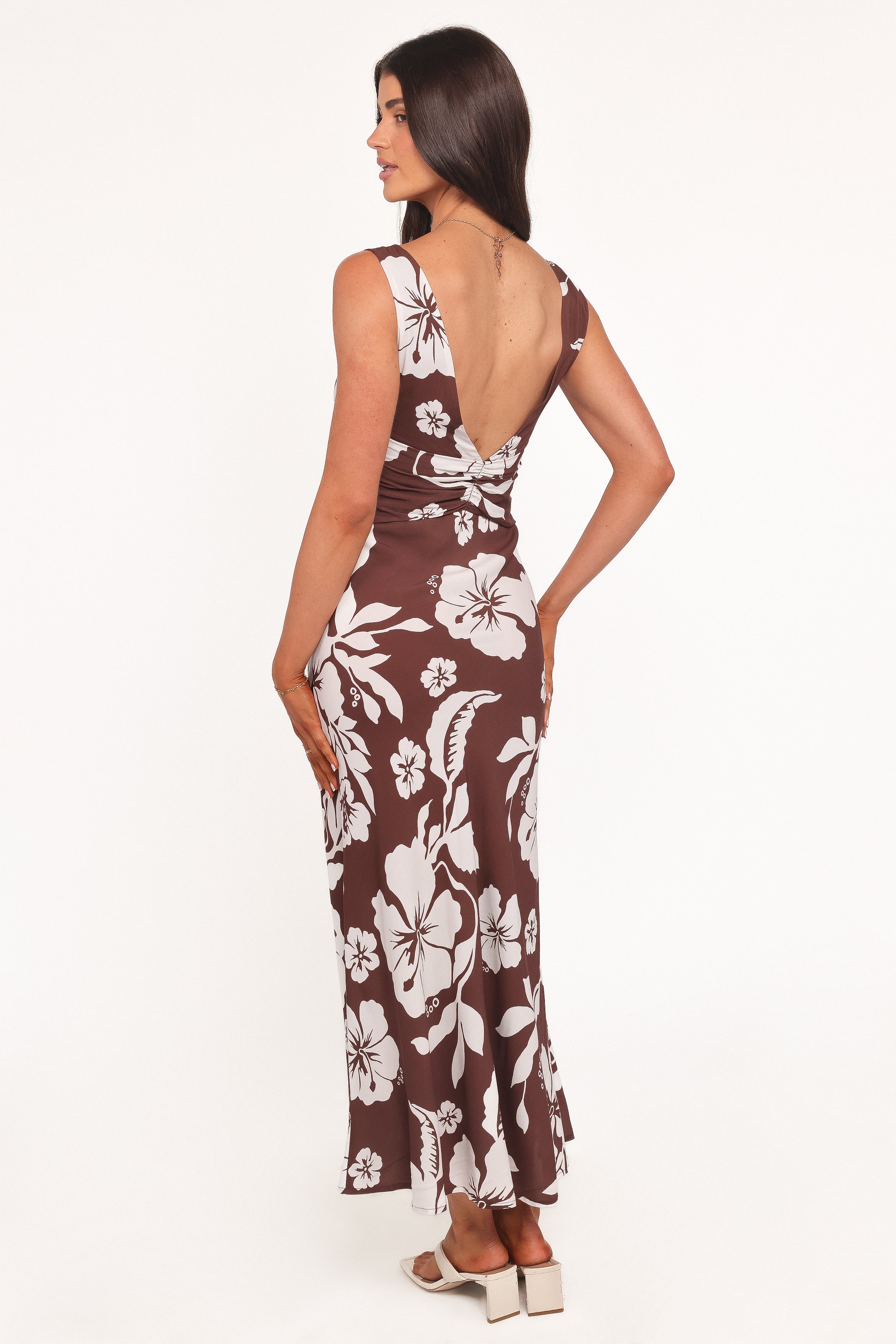 Orin Maxi Dress - Brown Hibiscus