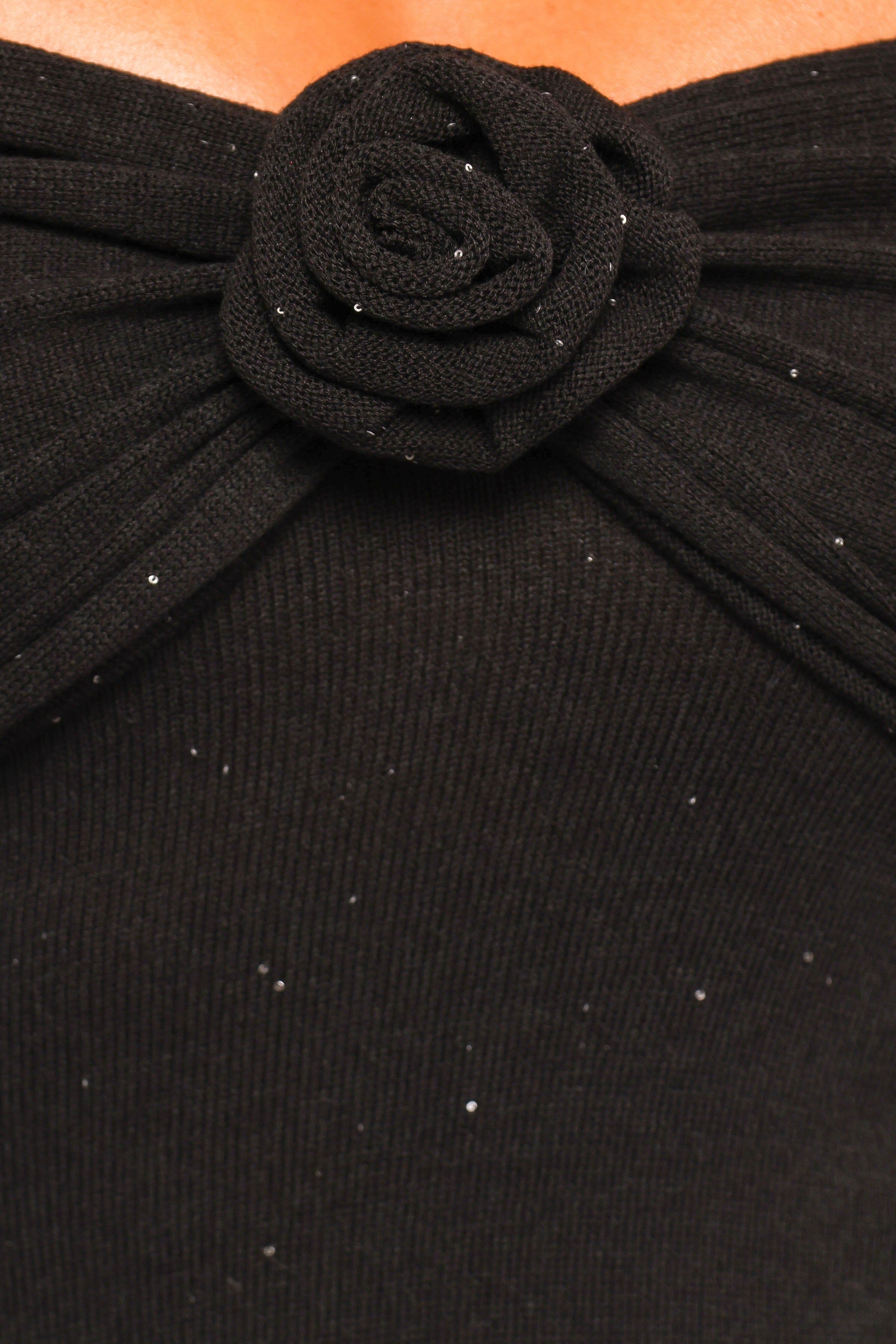 Pennie Maxi Dress - Black Sequin Knit