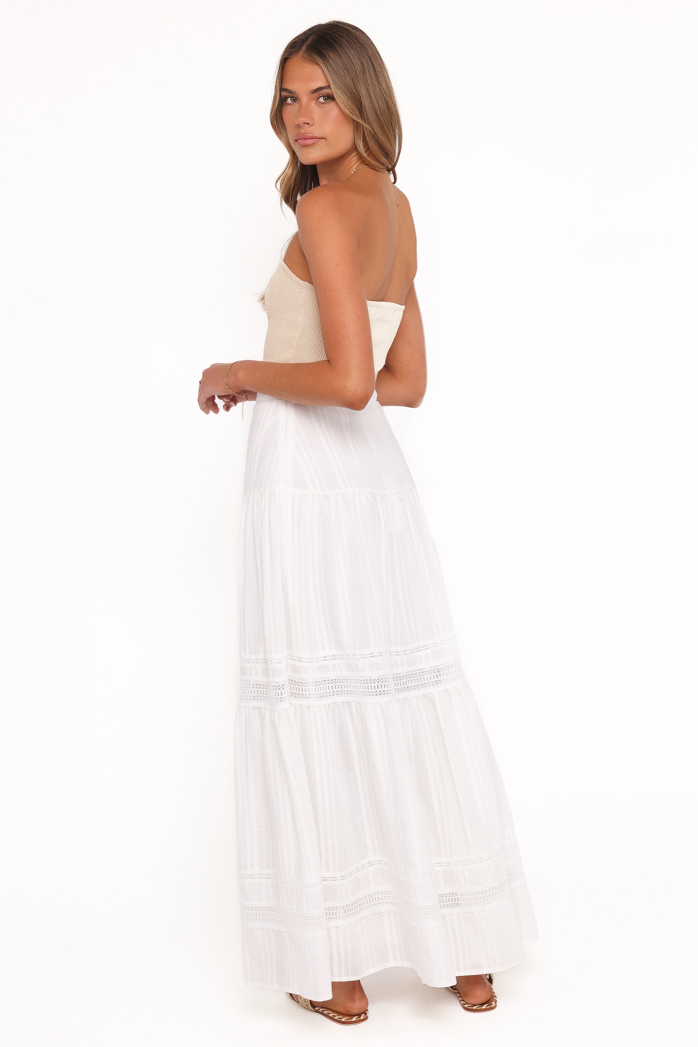 Peony Maxi Skirt - White