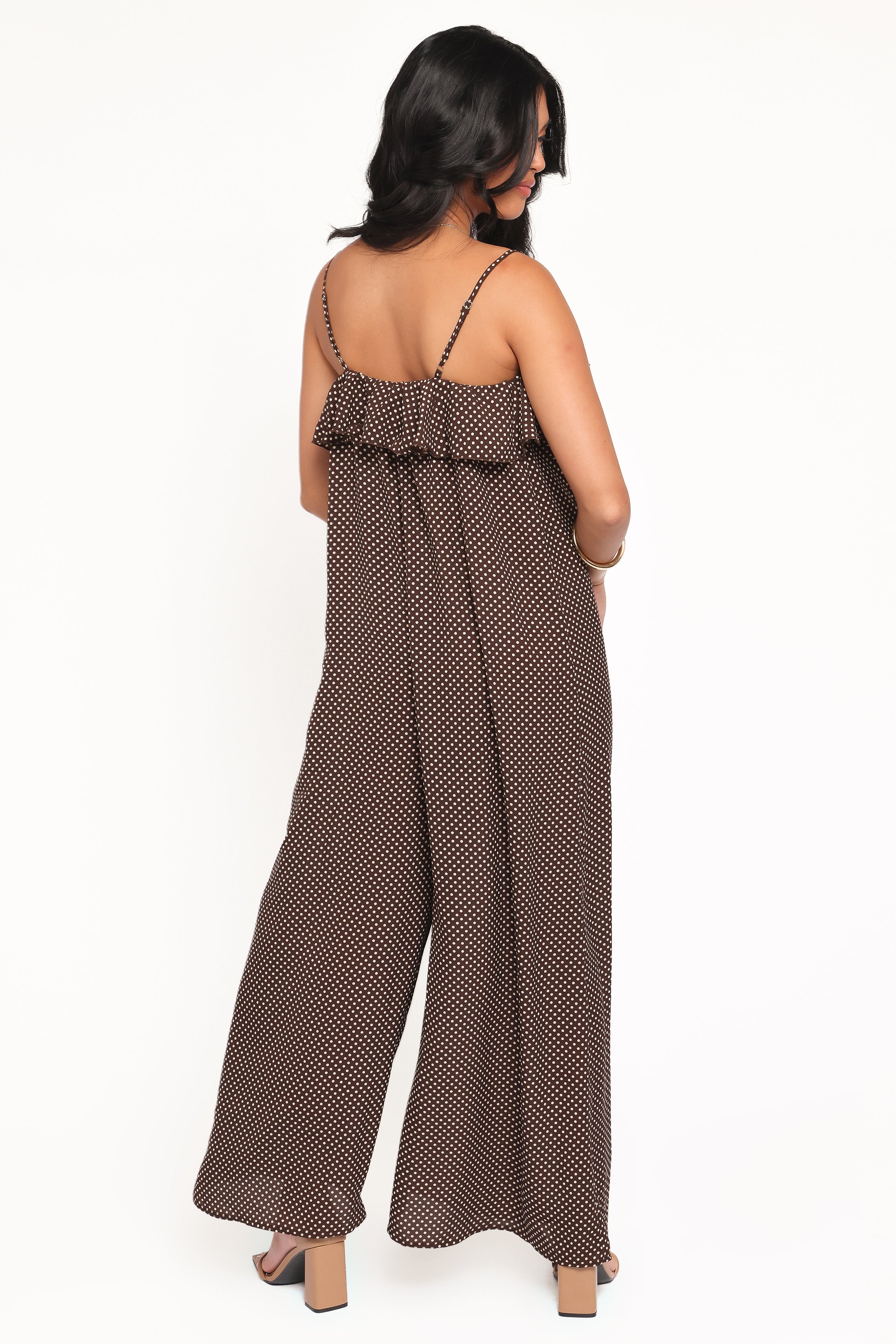 Peyton Jumpsuit - Brown Polka Dot