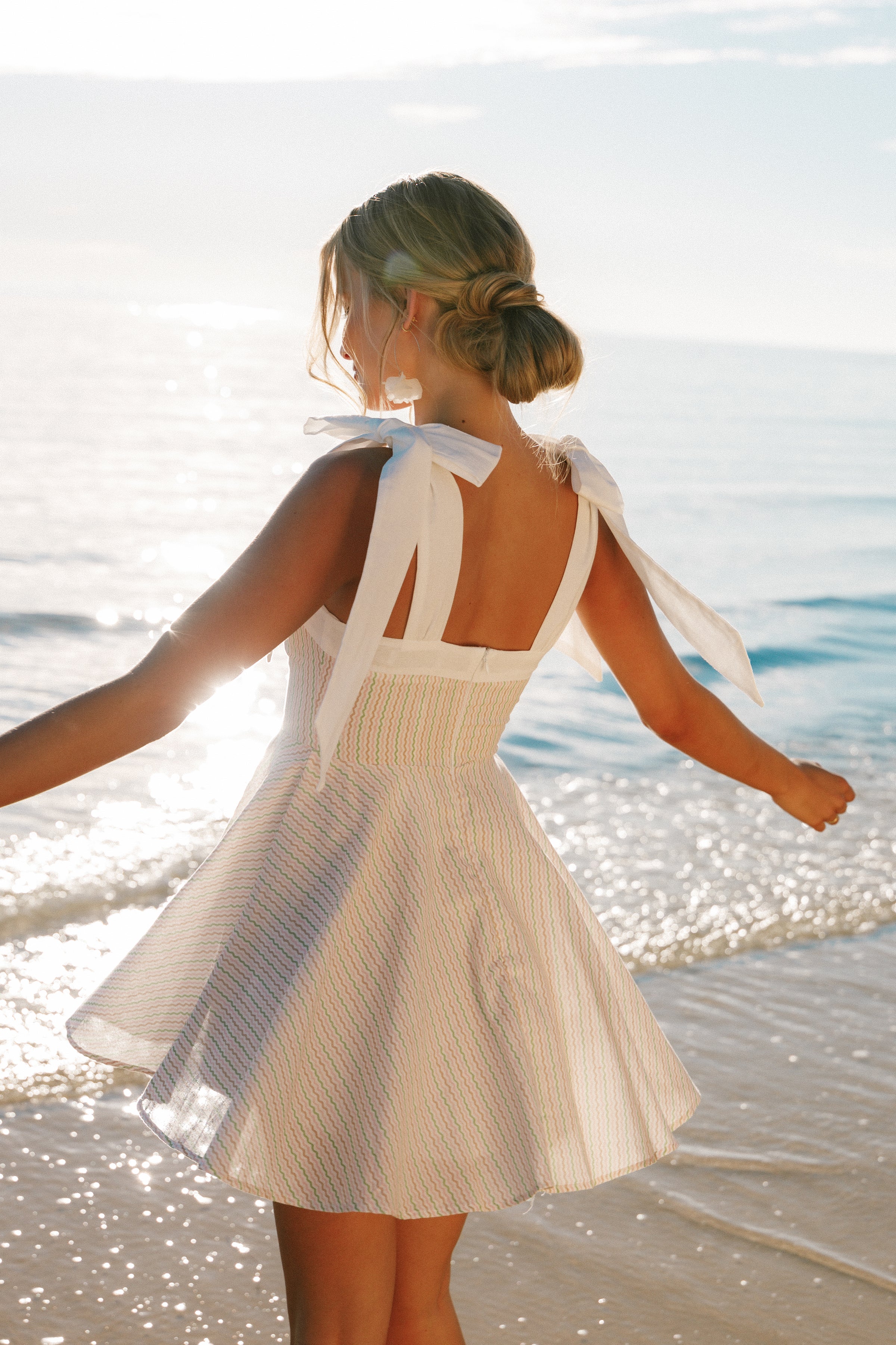 Polina Mini Dress - Wave Stripe