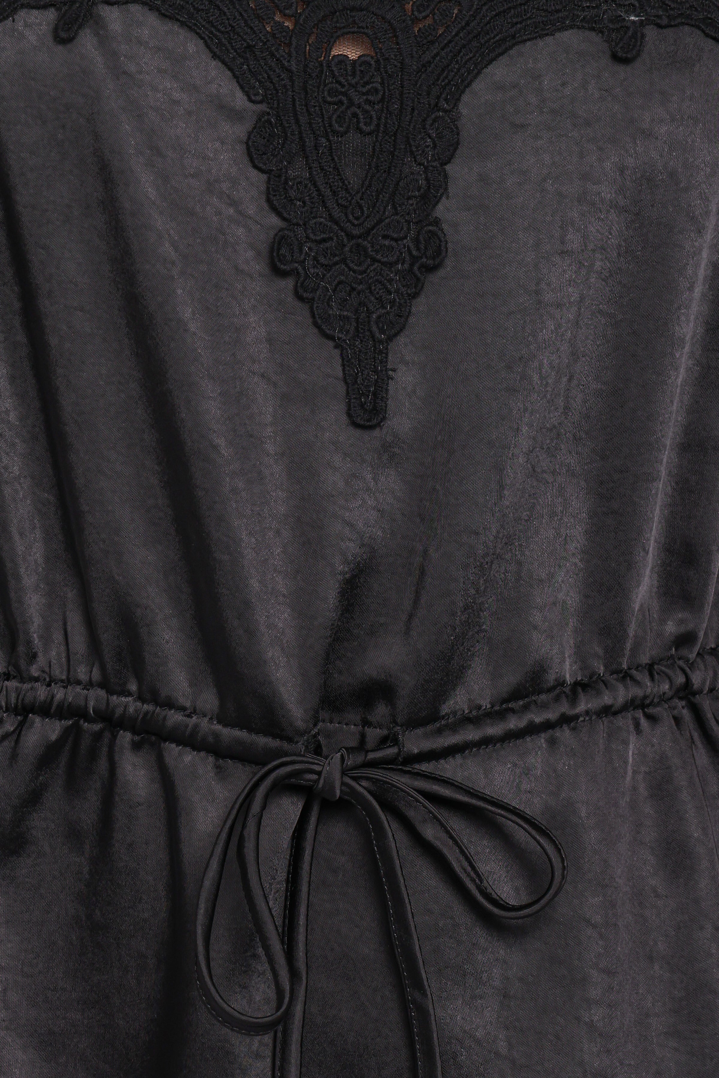 Priya Lace Trim Set - Black