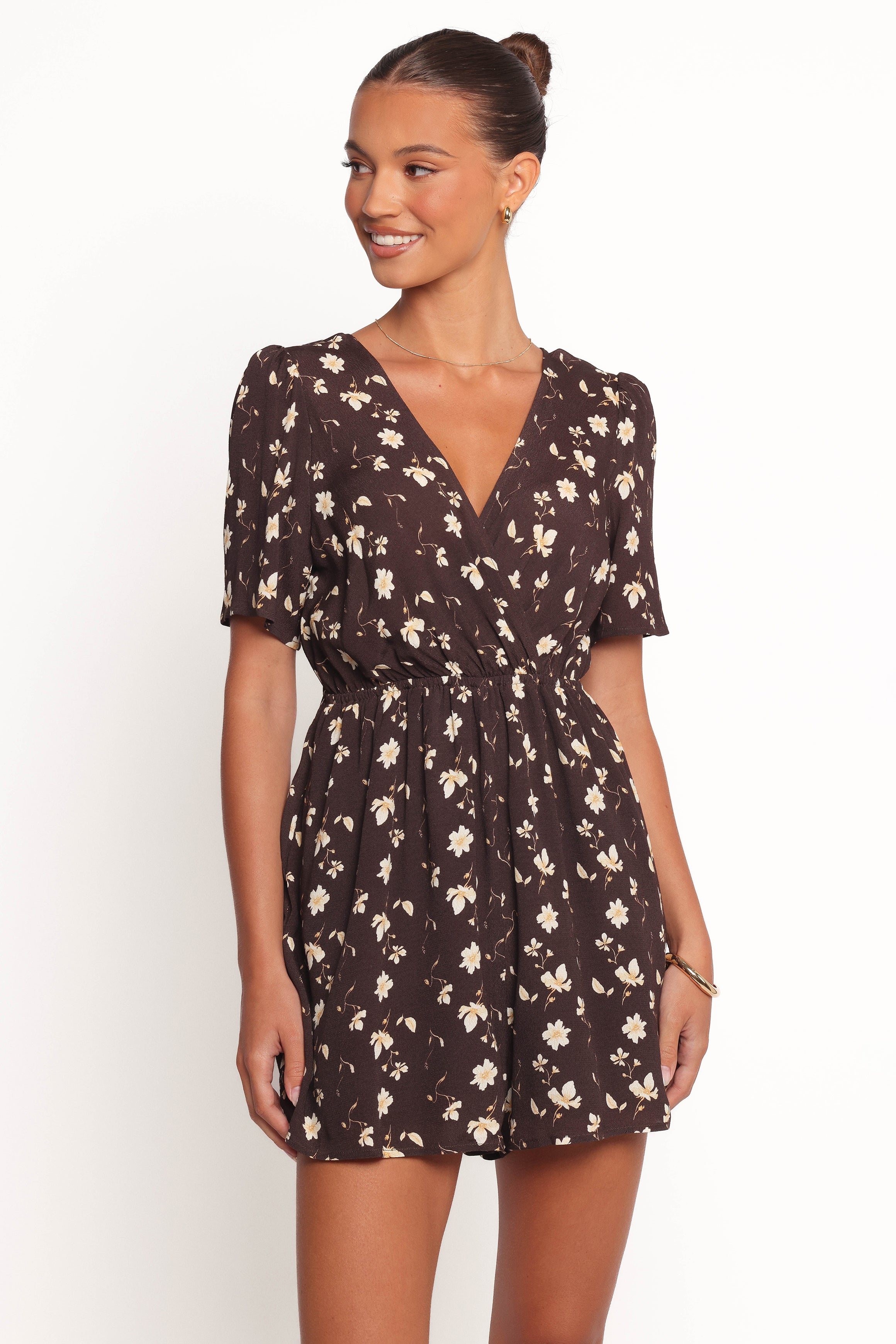 Raschelle Playsuit - Brown Ditsy