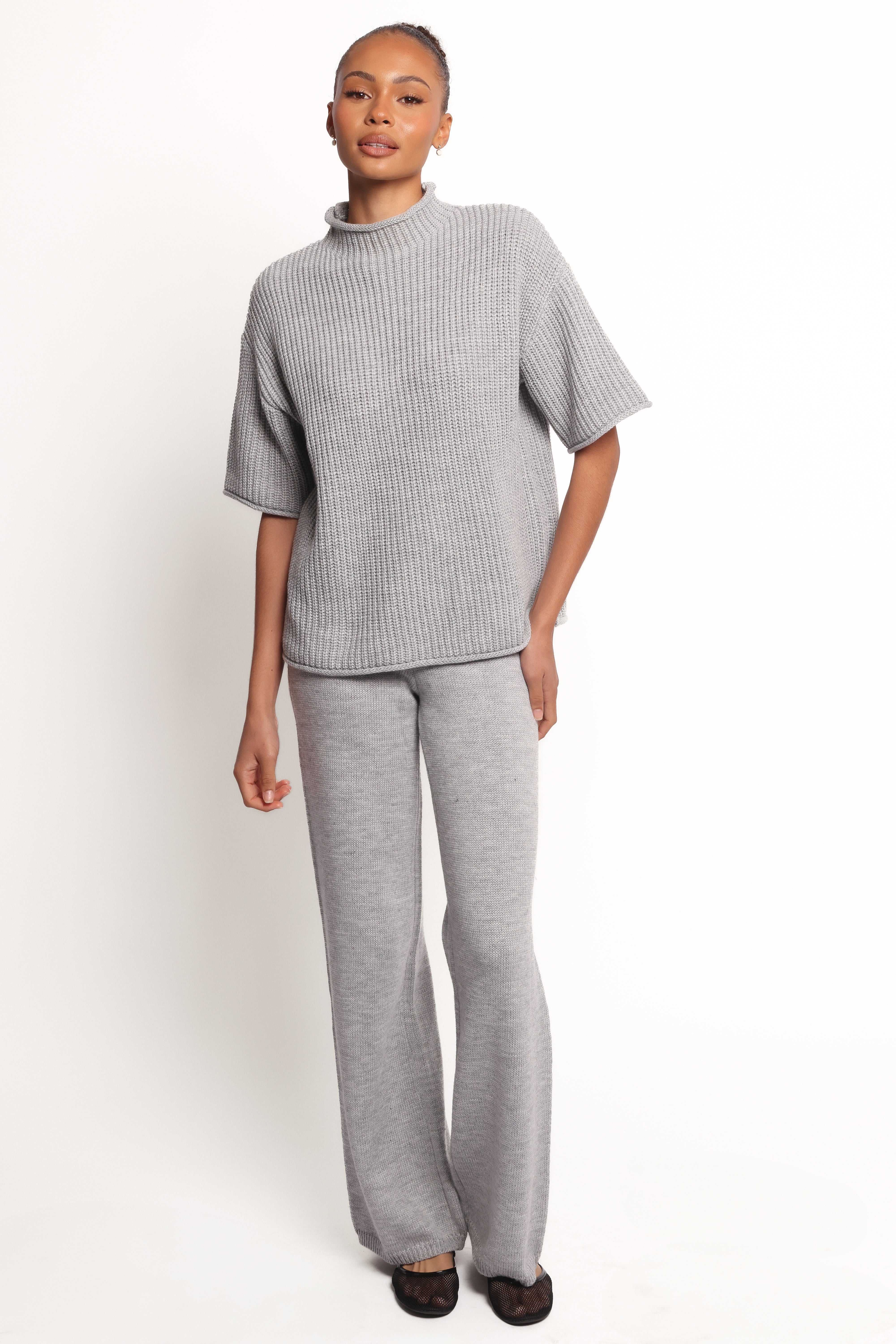 Remii Knit Pant Set - Grey
