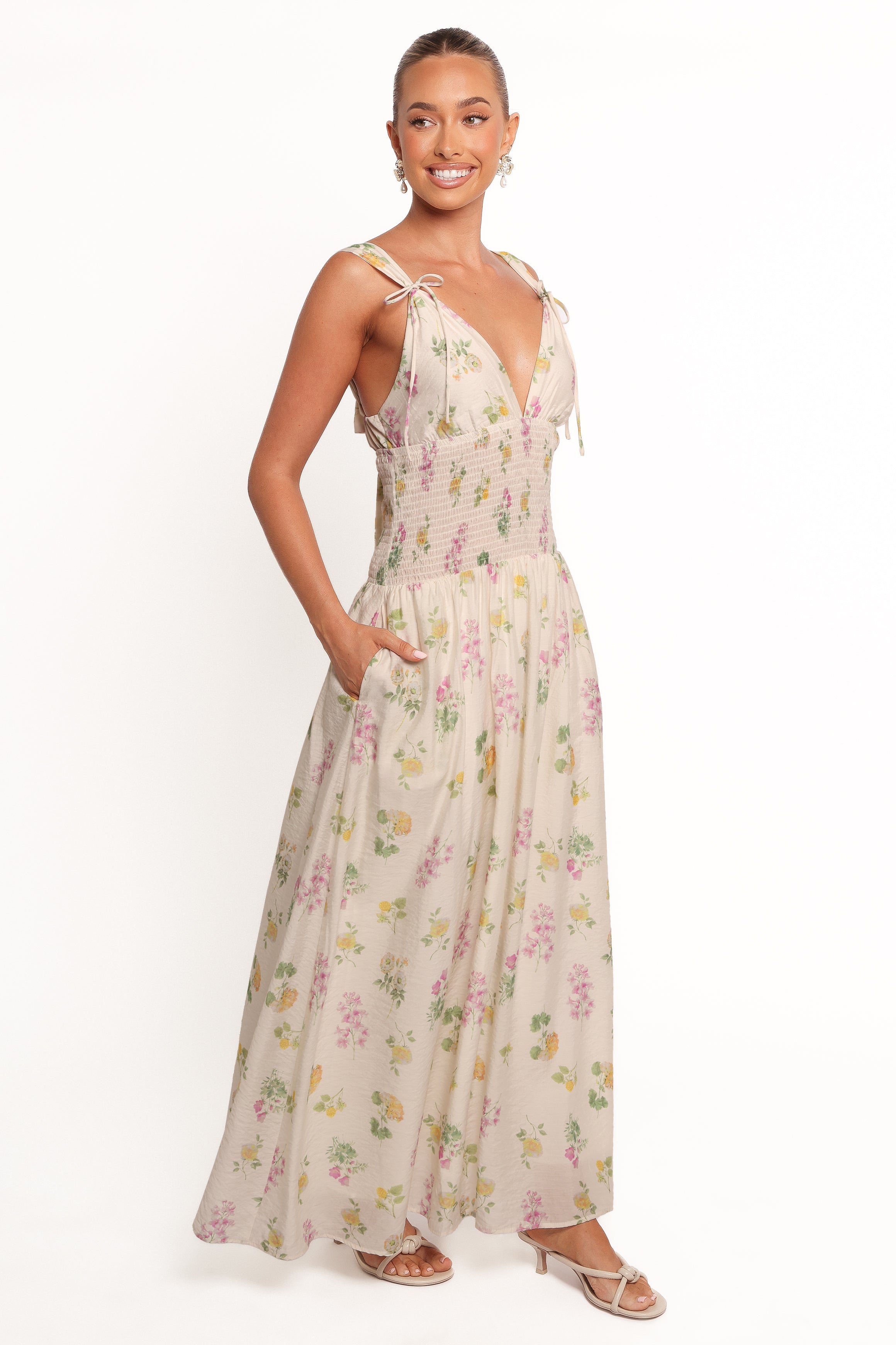 Reverie Maxi Dress - Purple Ditsy Floral