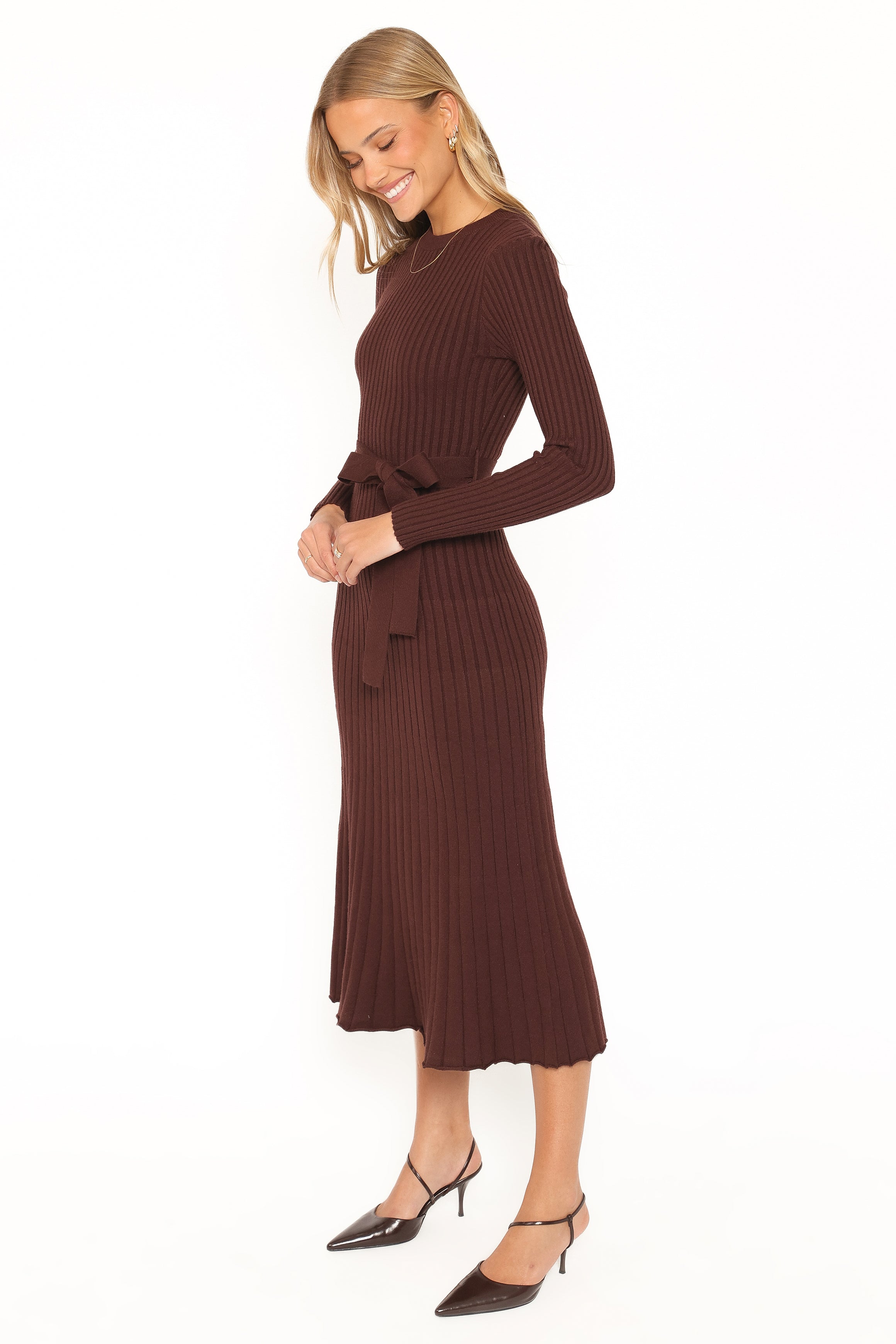 Rhianna Dress - Rum Raisin Brown
