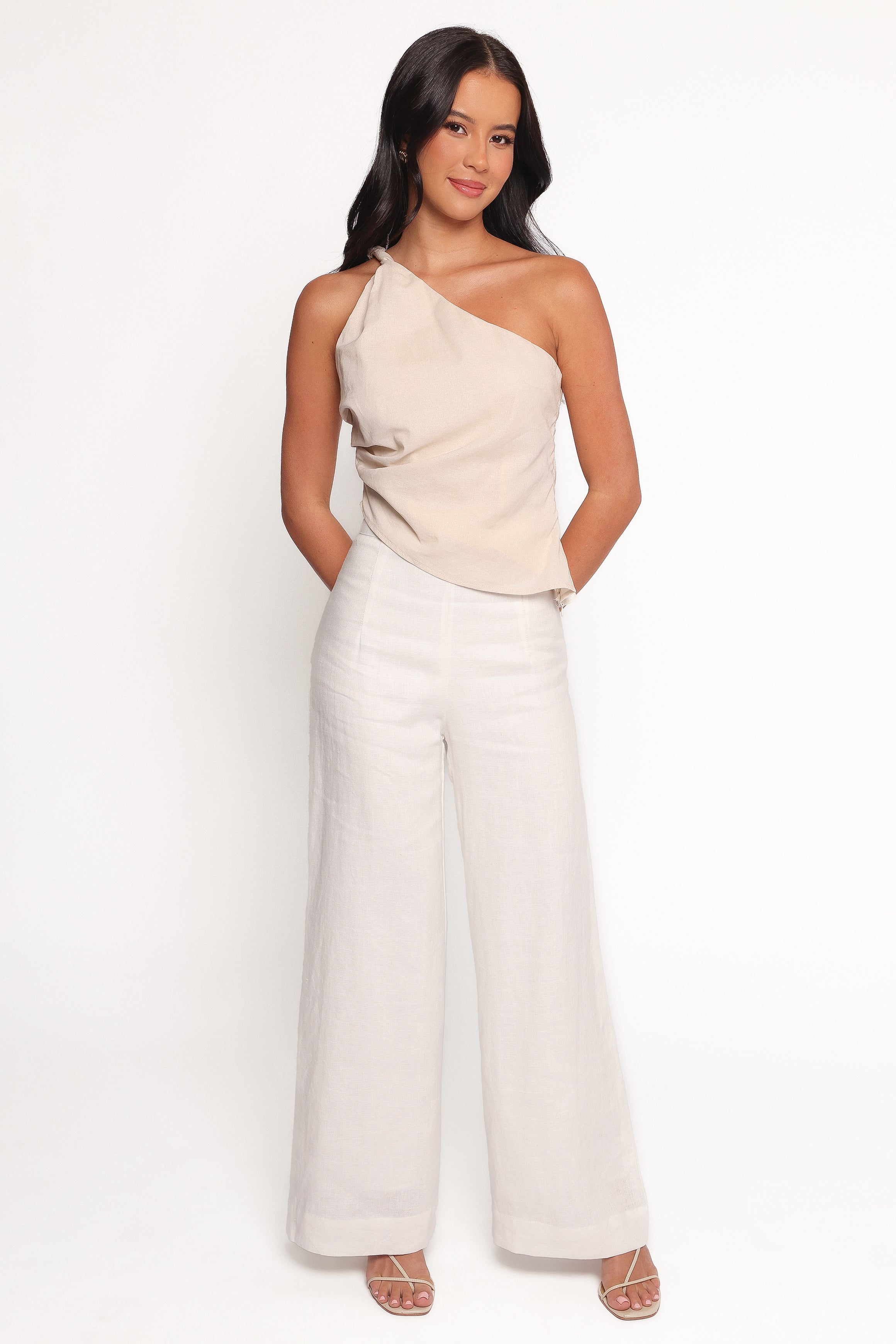Rima One Shoulder Top - Oatmeal