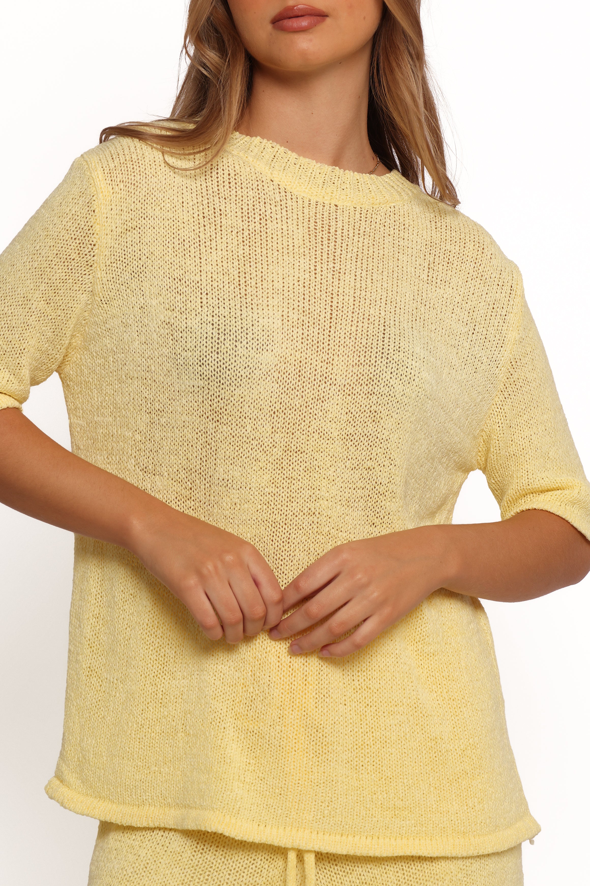 Rita Knitted Short Set - Yellow