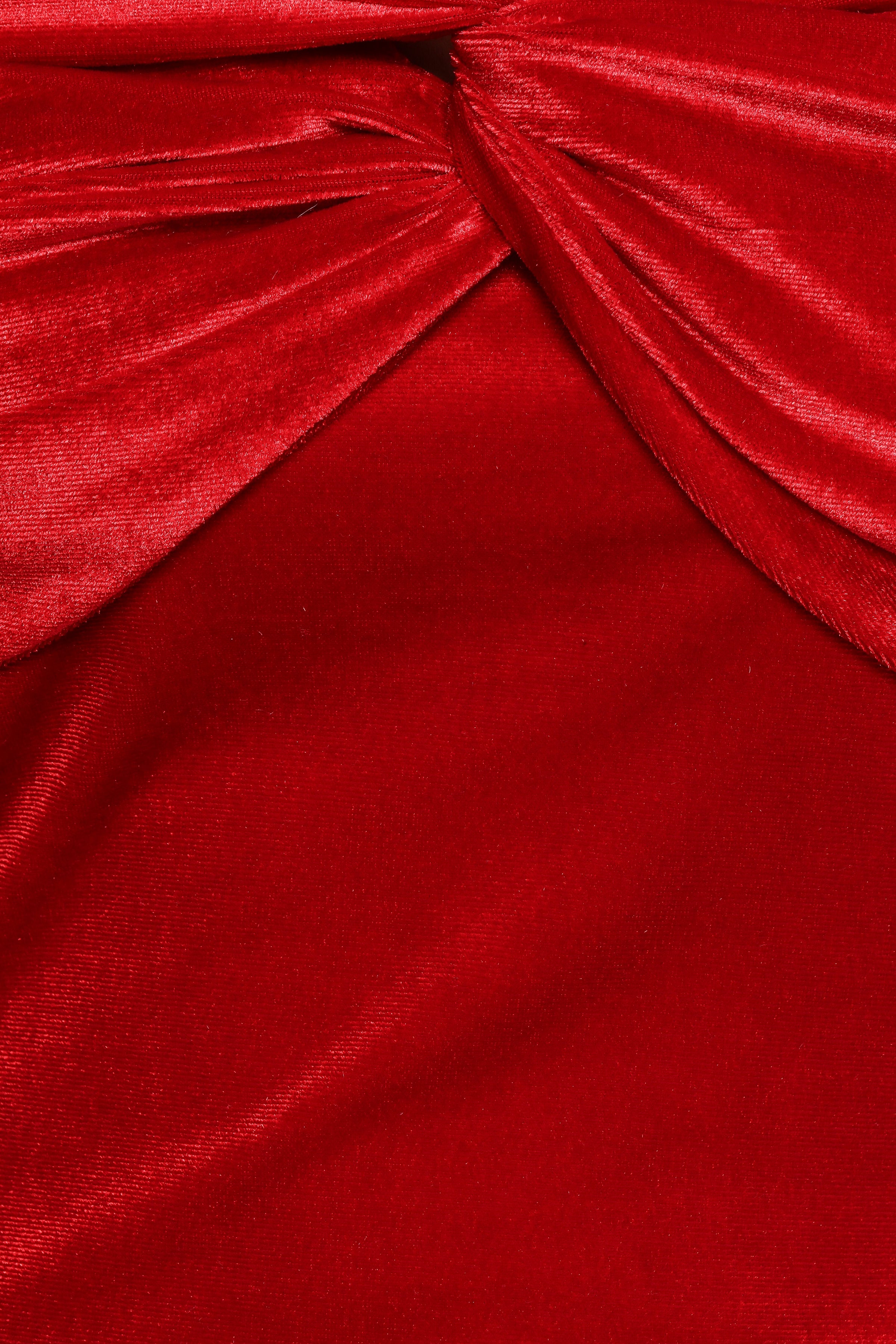 Rita Velvet Off Shoulder Top - Red