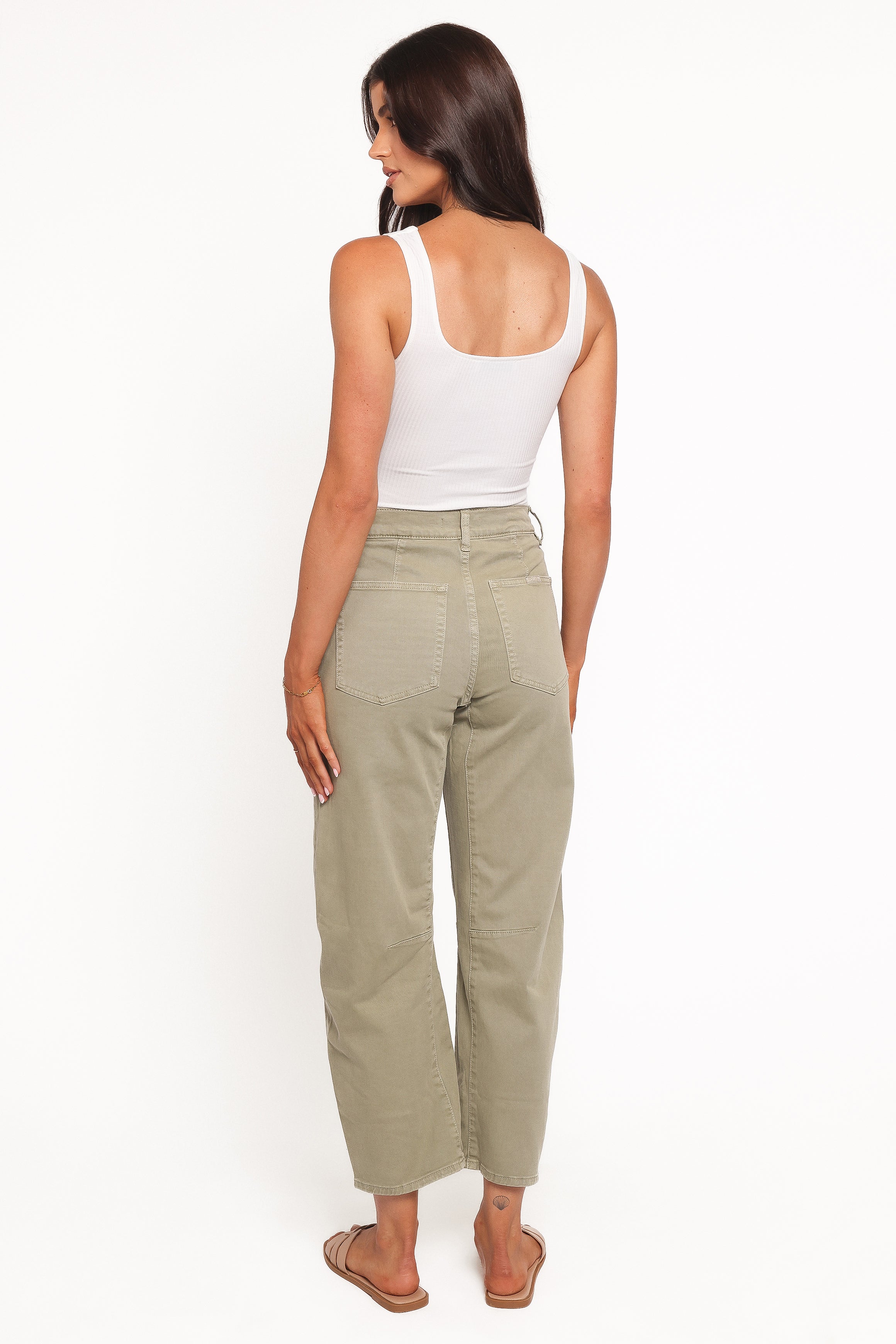Rollas Gigi Barrel Drill Jeans - Summer Olive