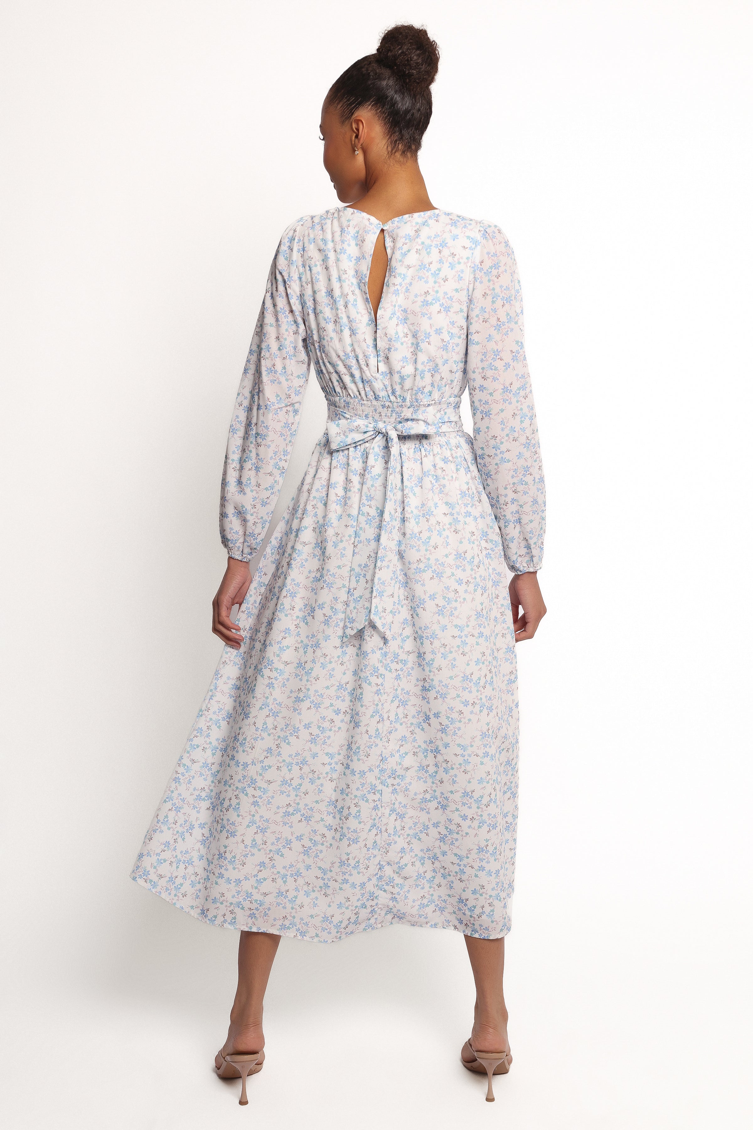 Roman Long Sleeve Maxi Dress - Blue Floral