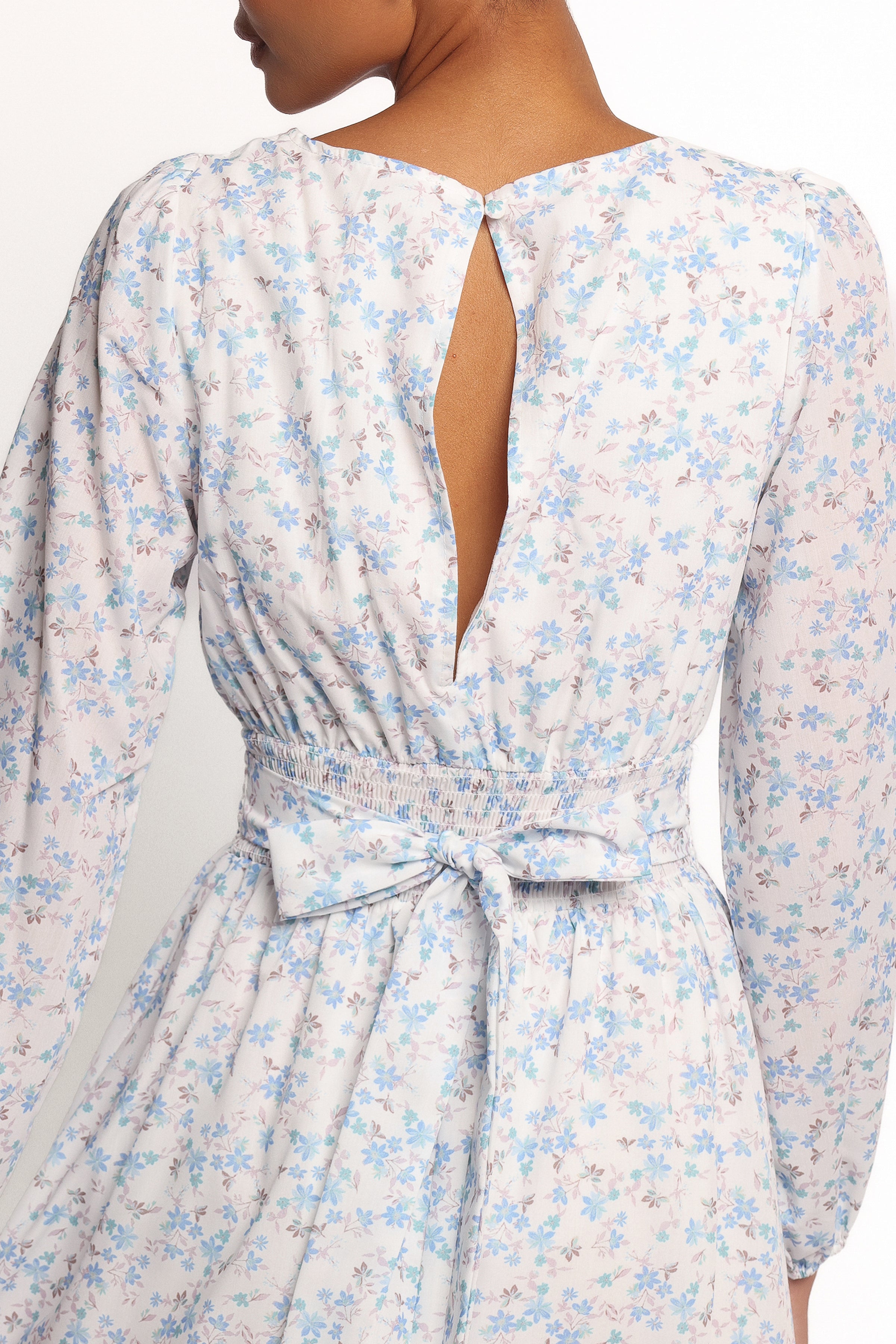 Roman Long Sleeve Maxi Dress - Blue Floral