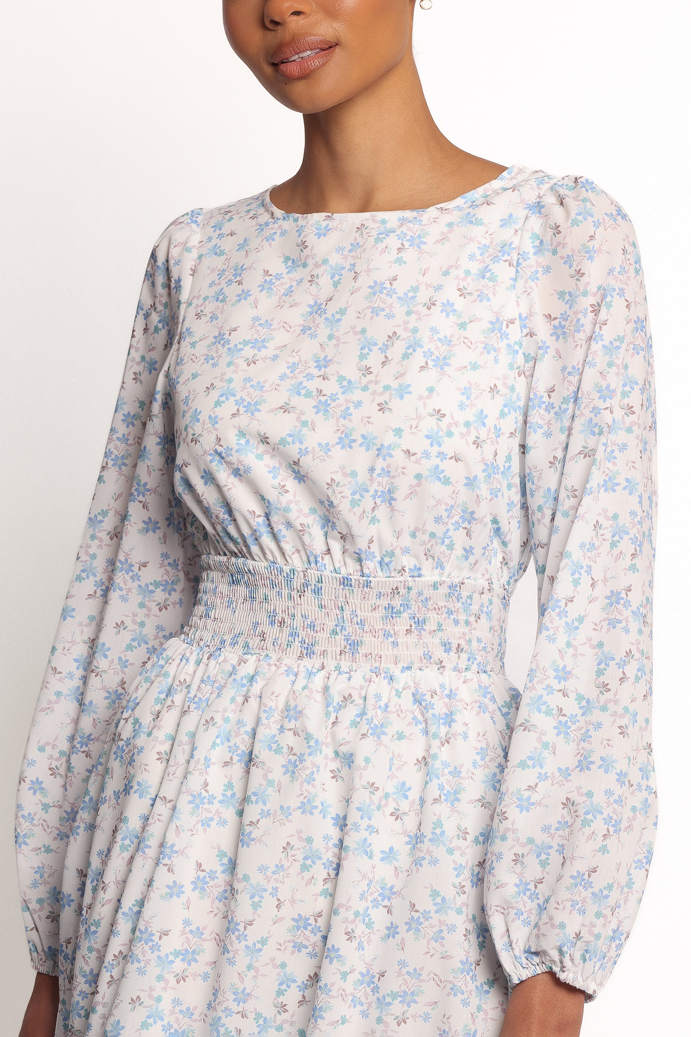 Roman Long Sleeve Maxi Dress - Blue Floral