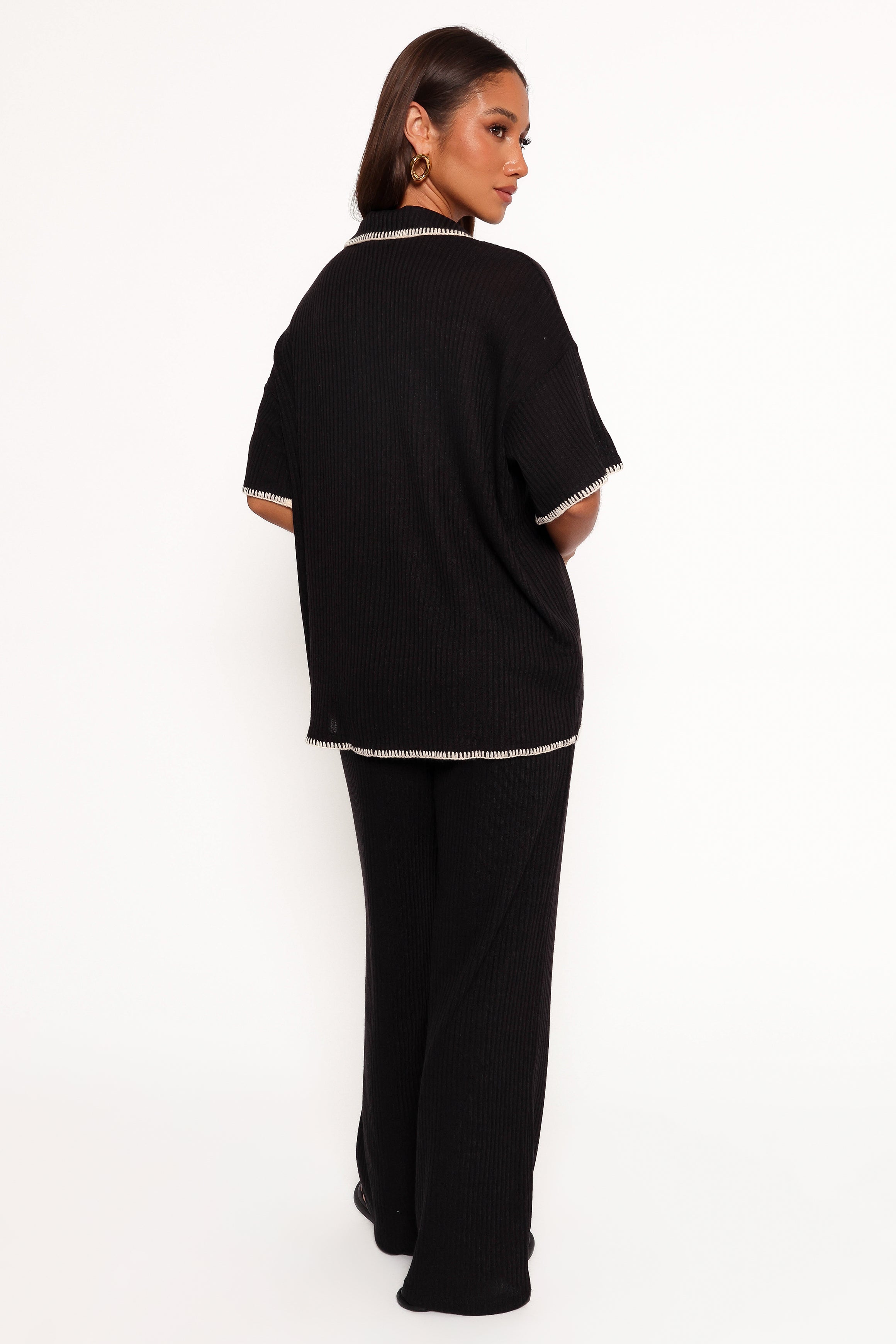Rosemary Knit Pant Set - Black