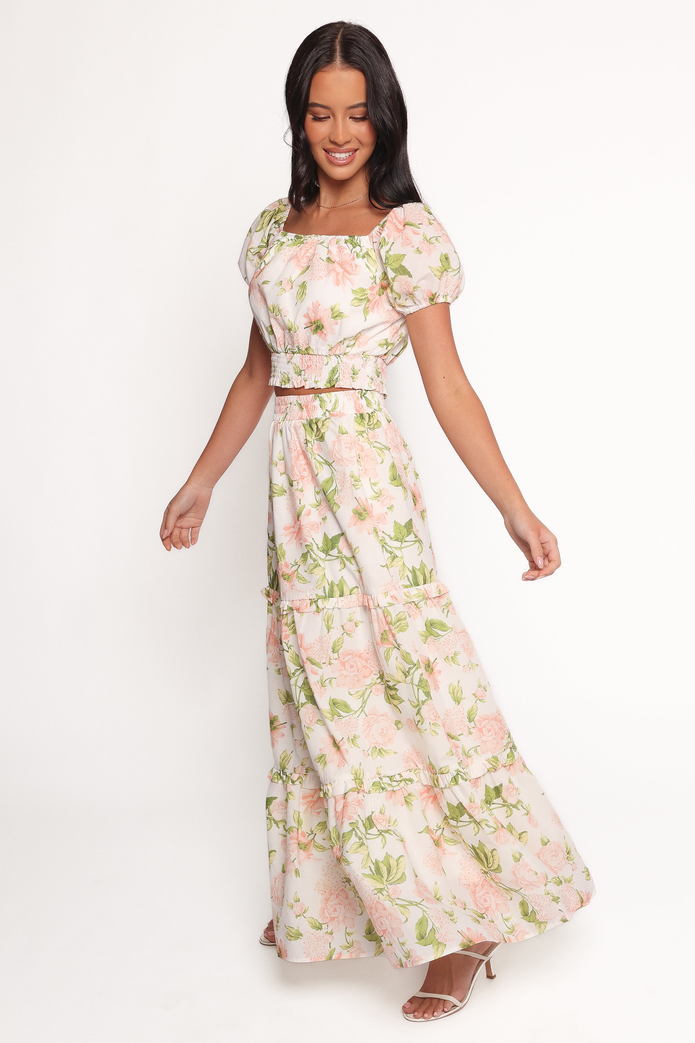 Sabrie Off Shoulder Skirt Set - Floral