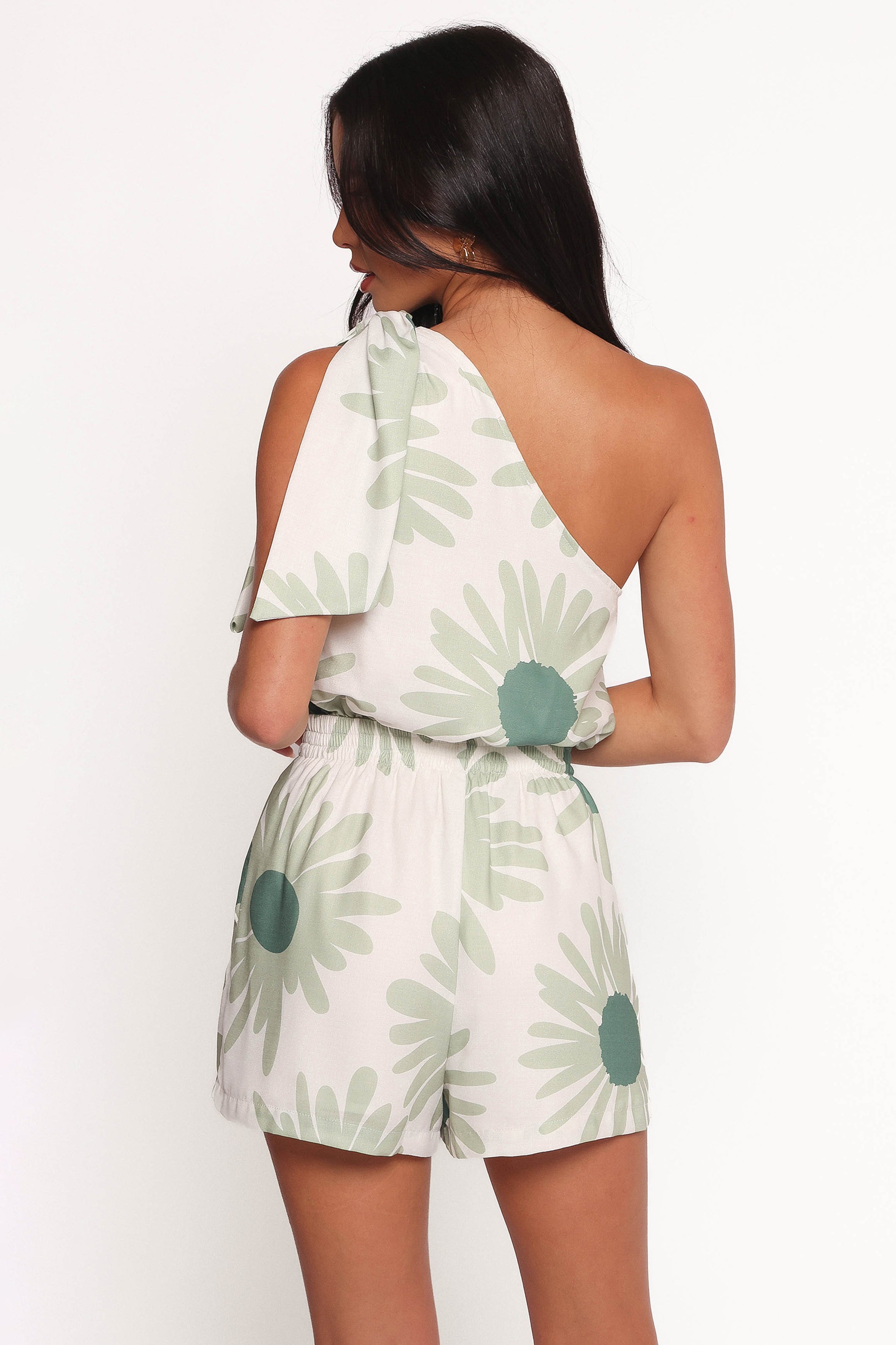 Sally Playsuit - Green Floral
