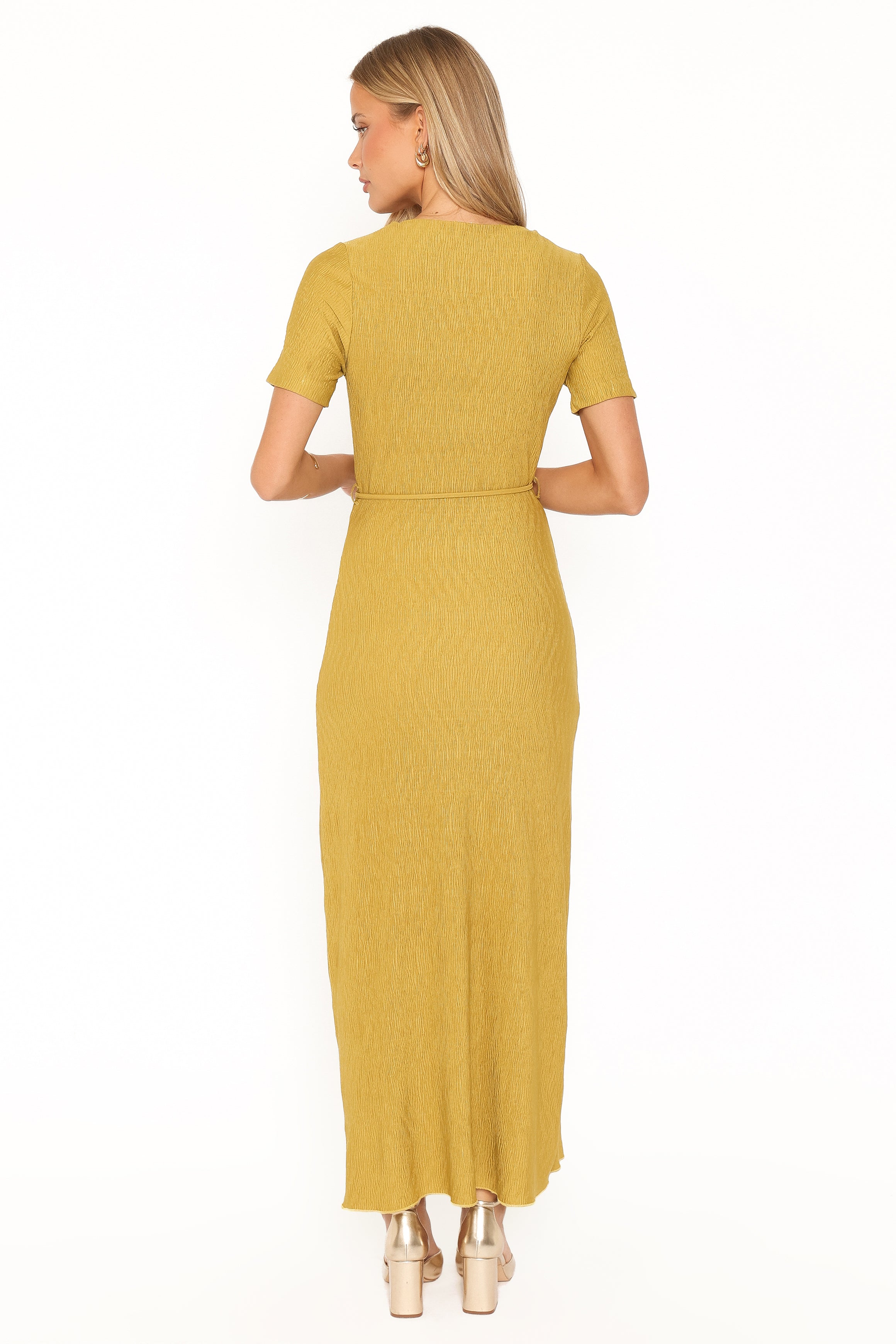 Samantha Plisse Maxi Dress - Burnished Gold
