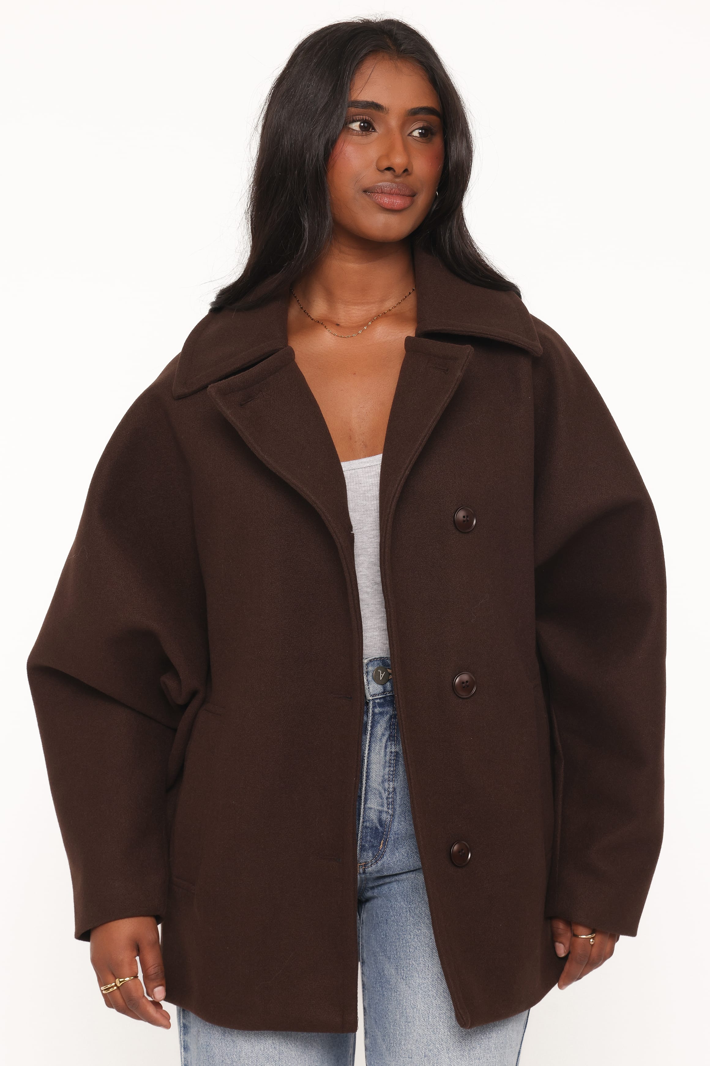 Sammie Oversized Coat - Brown