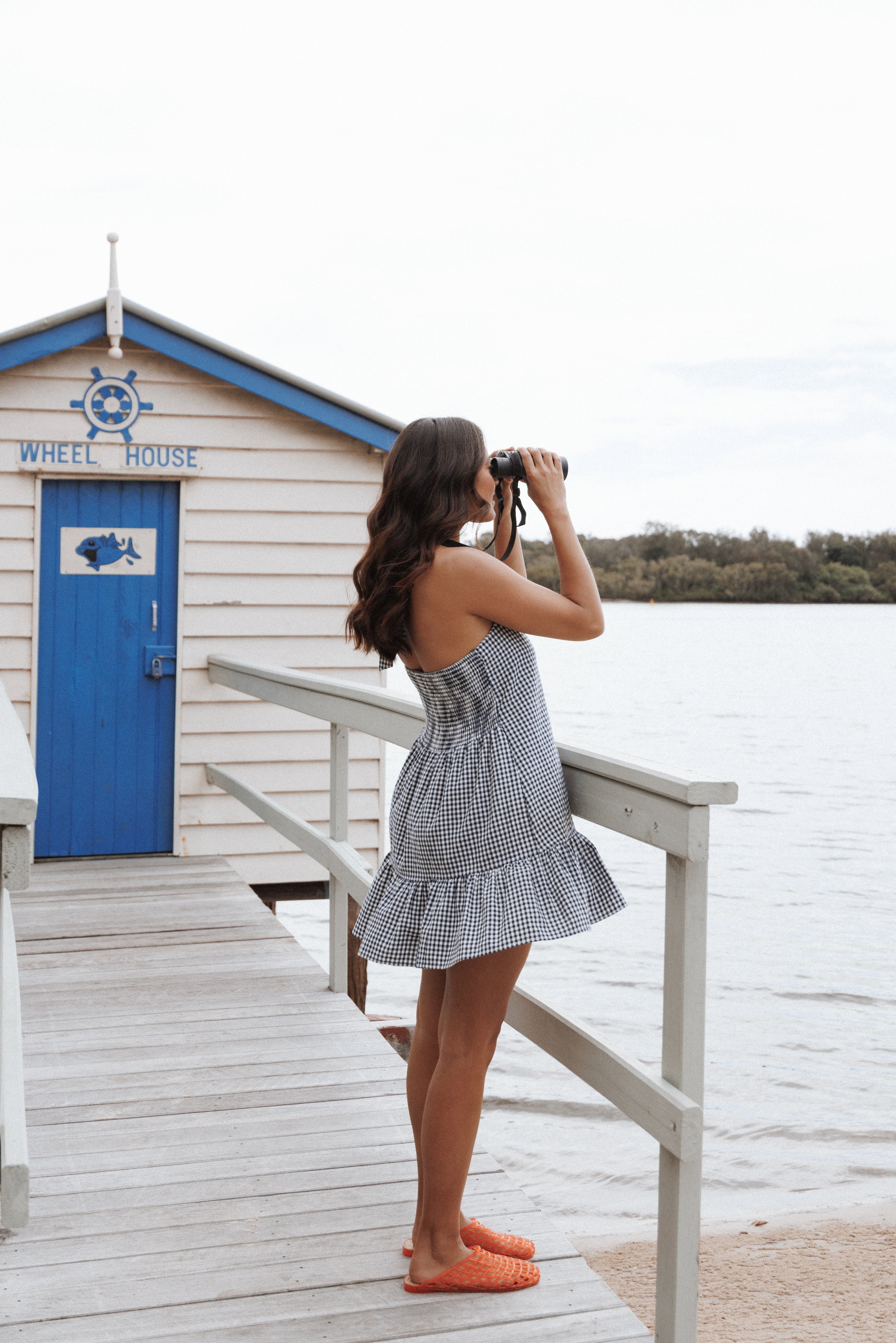 Samson Mini Dress - Navy Gingham