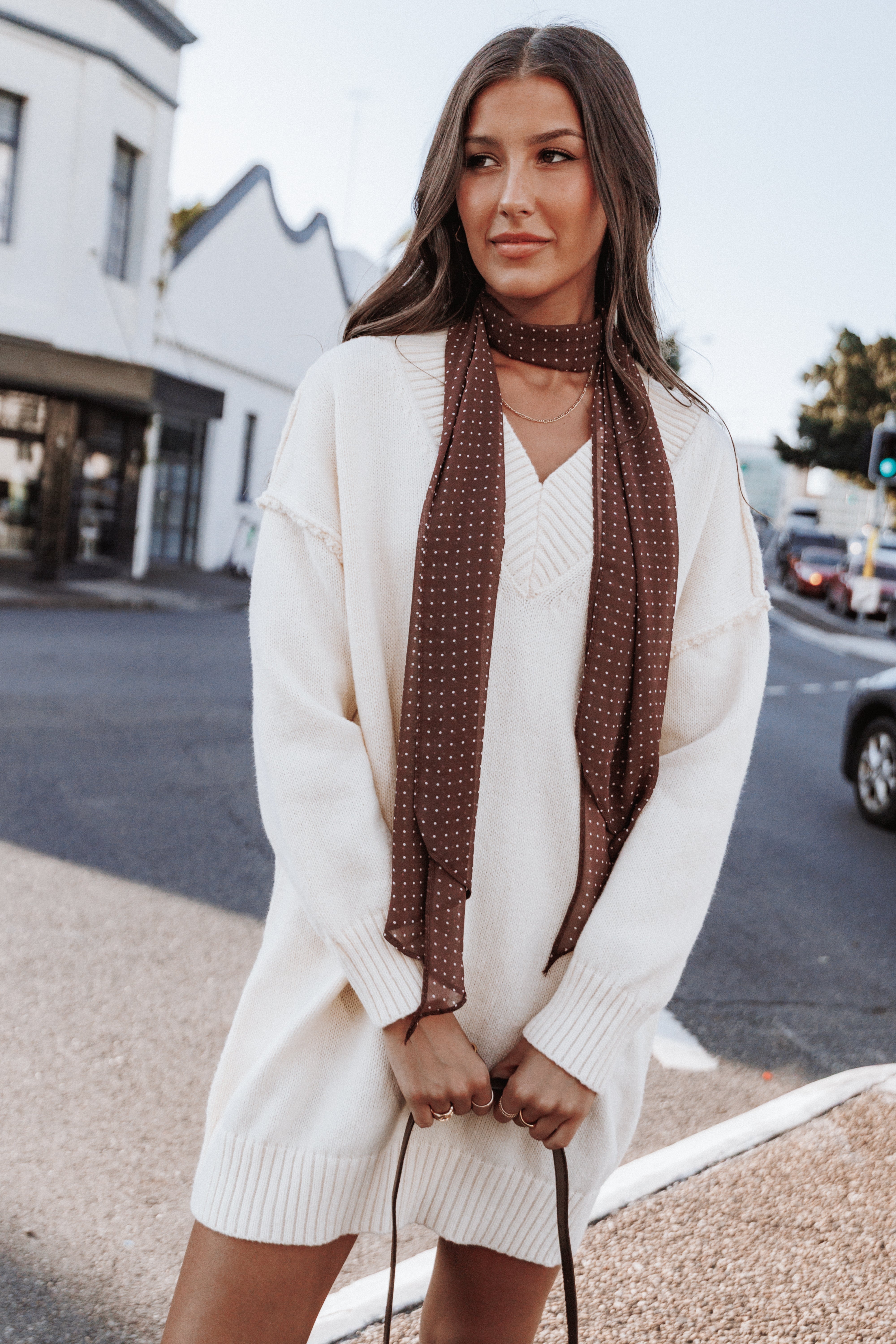 Sancia Knit Mini Dress - Cream