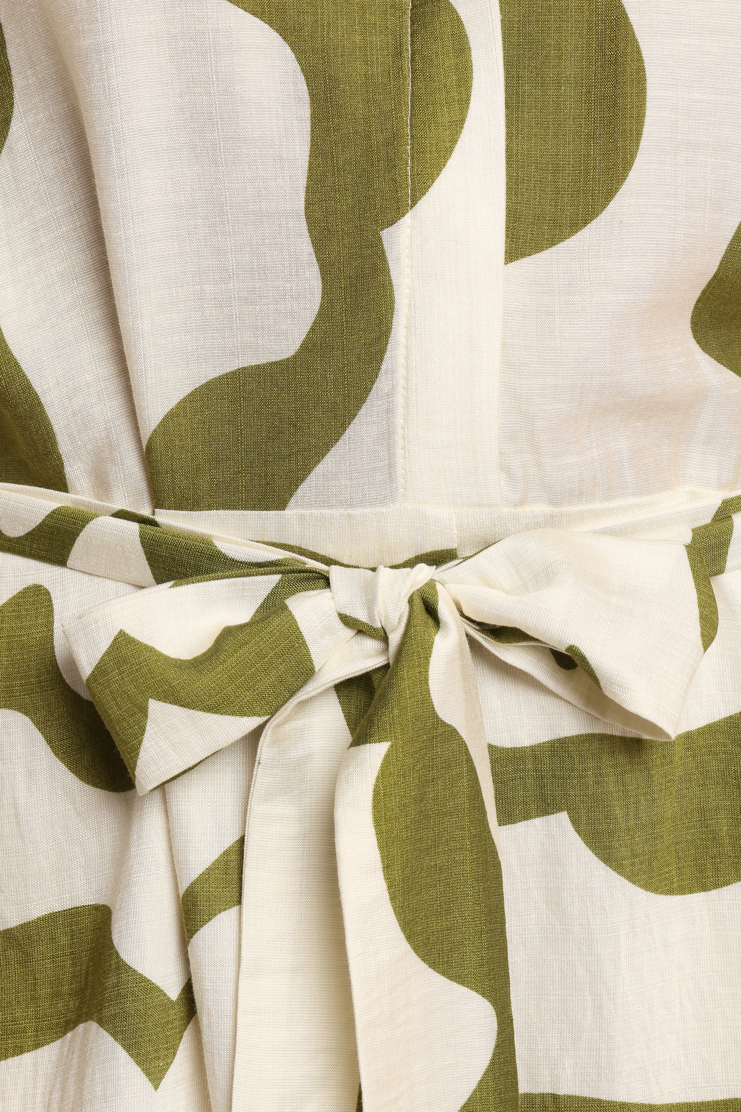 Sheily Tie Waist Playsuit - Green