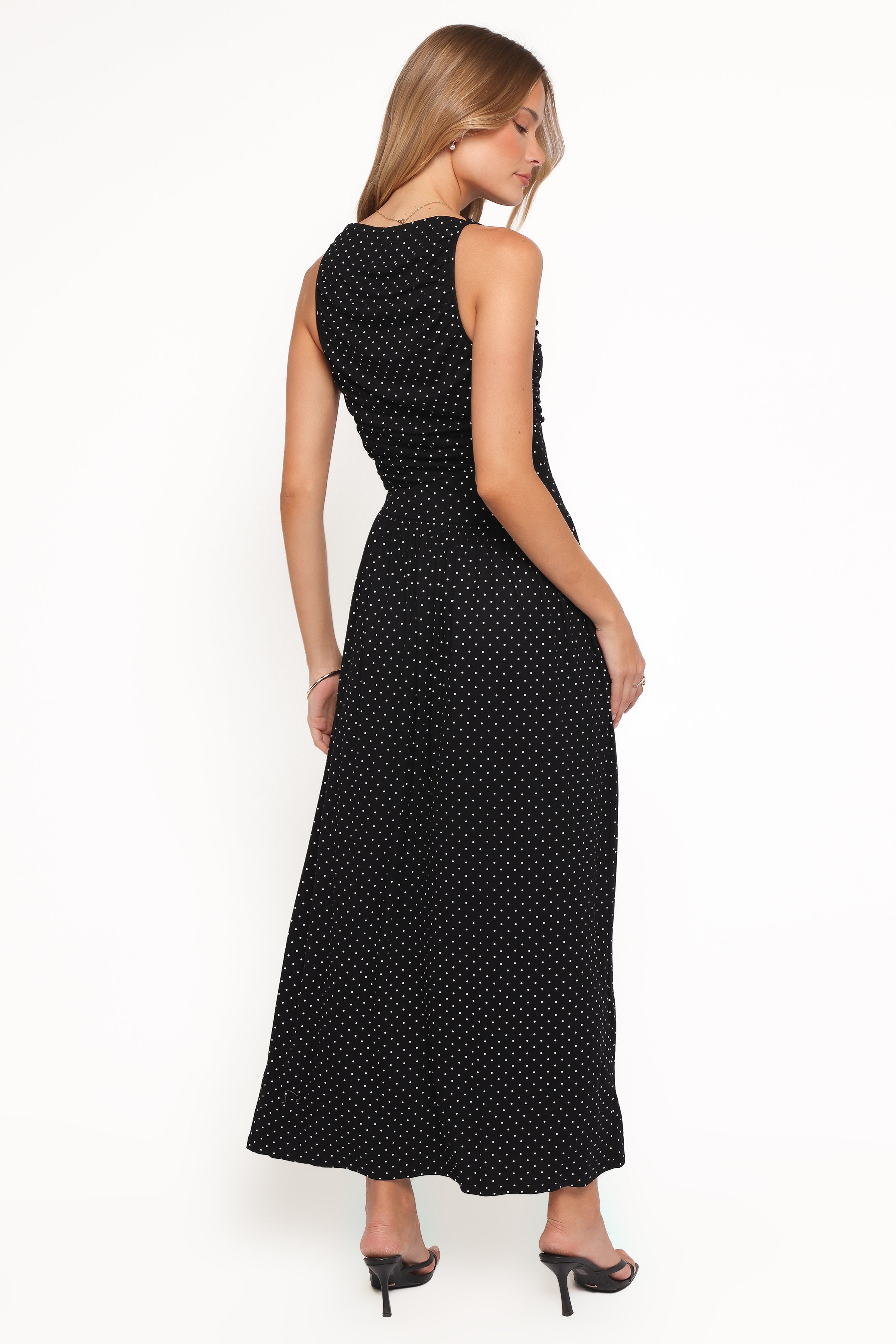 Shirley Maxi Dress - Black Polka Dot