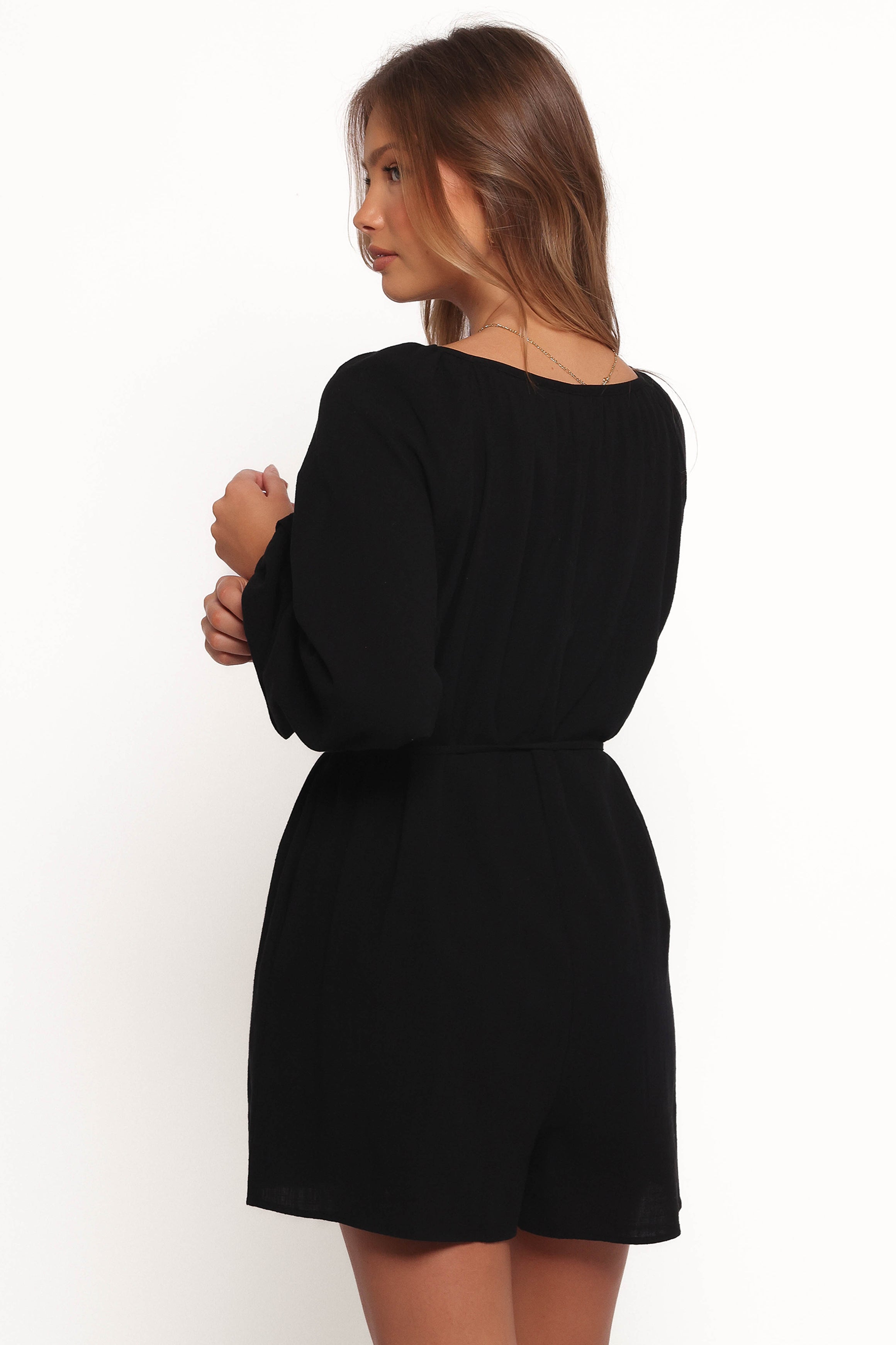 Shyre Tie Waist Playsuit - Black