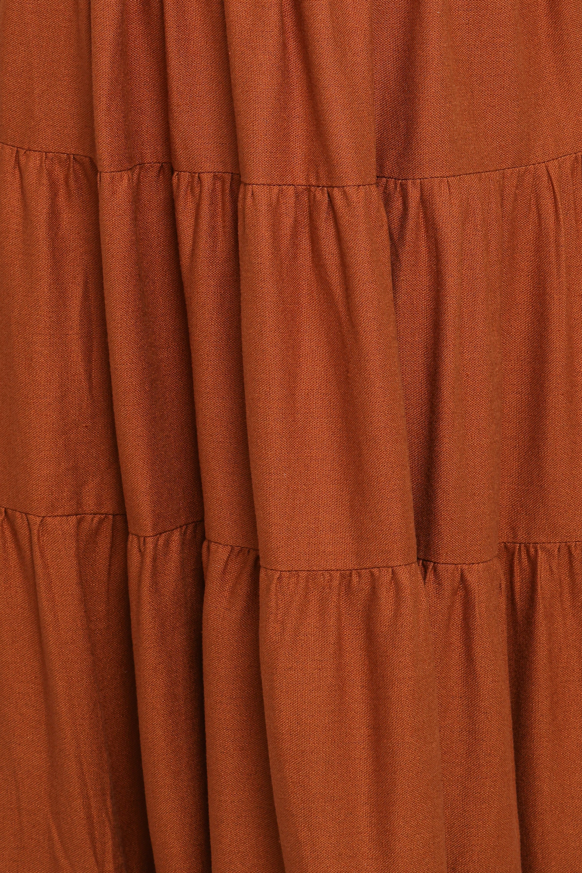 Sitara Strapless Midi Dress - Brown