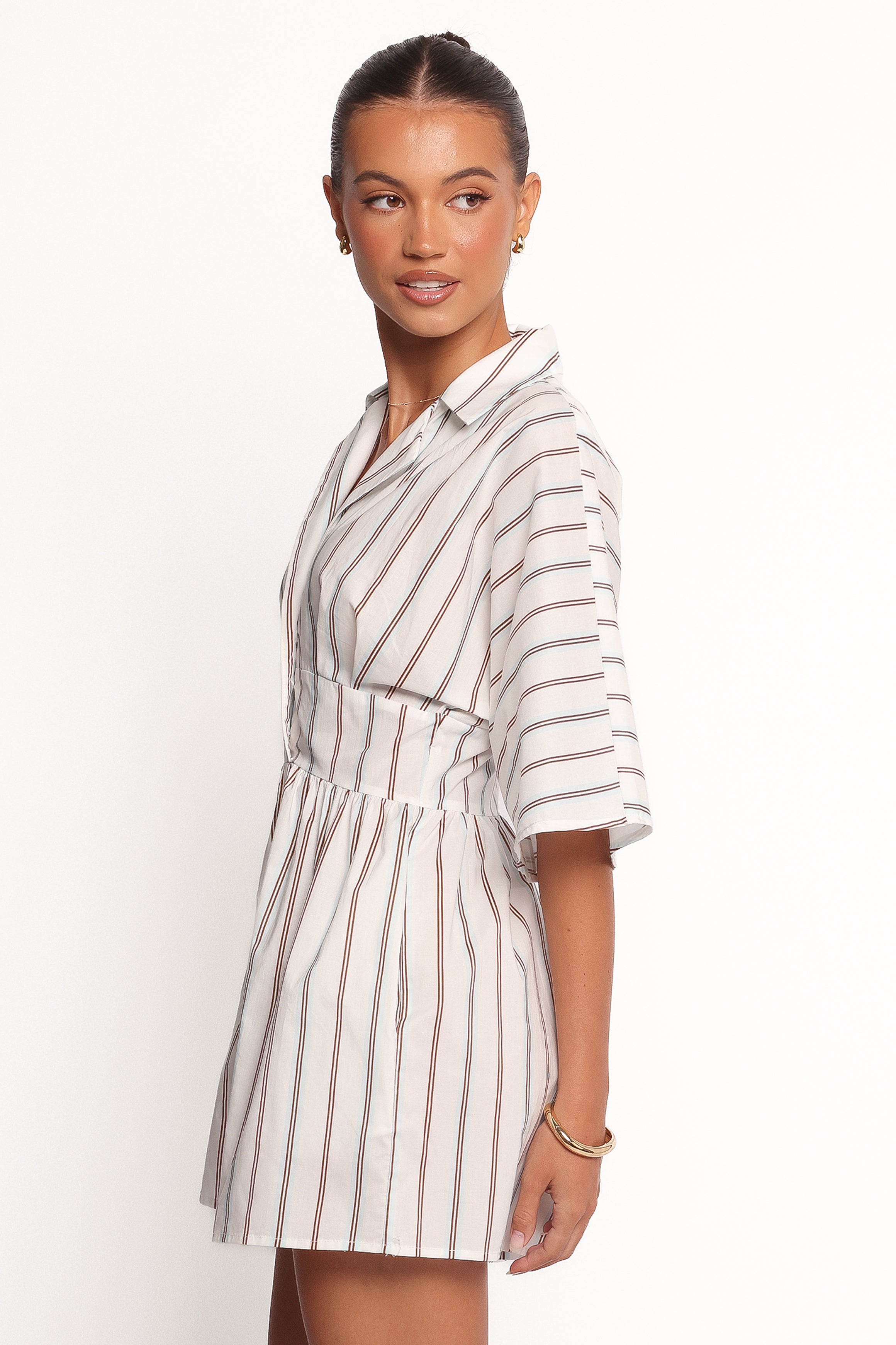 Sonyalle Playsuit - Blue Brown Stripe