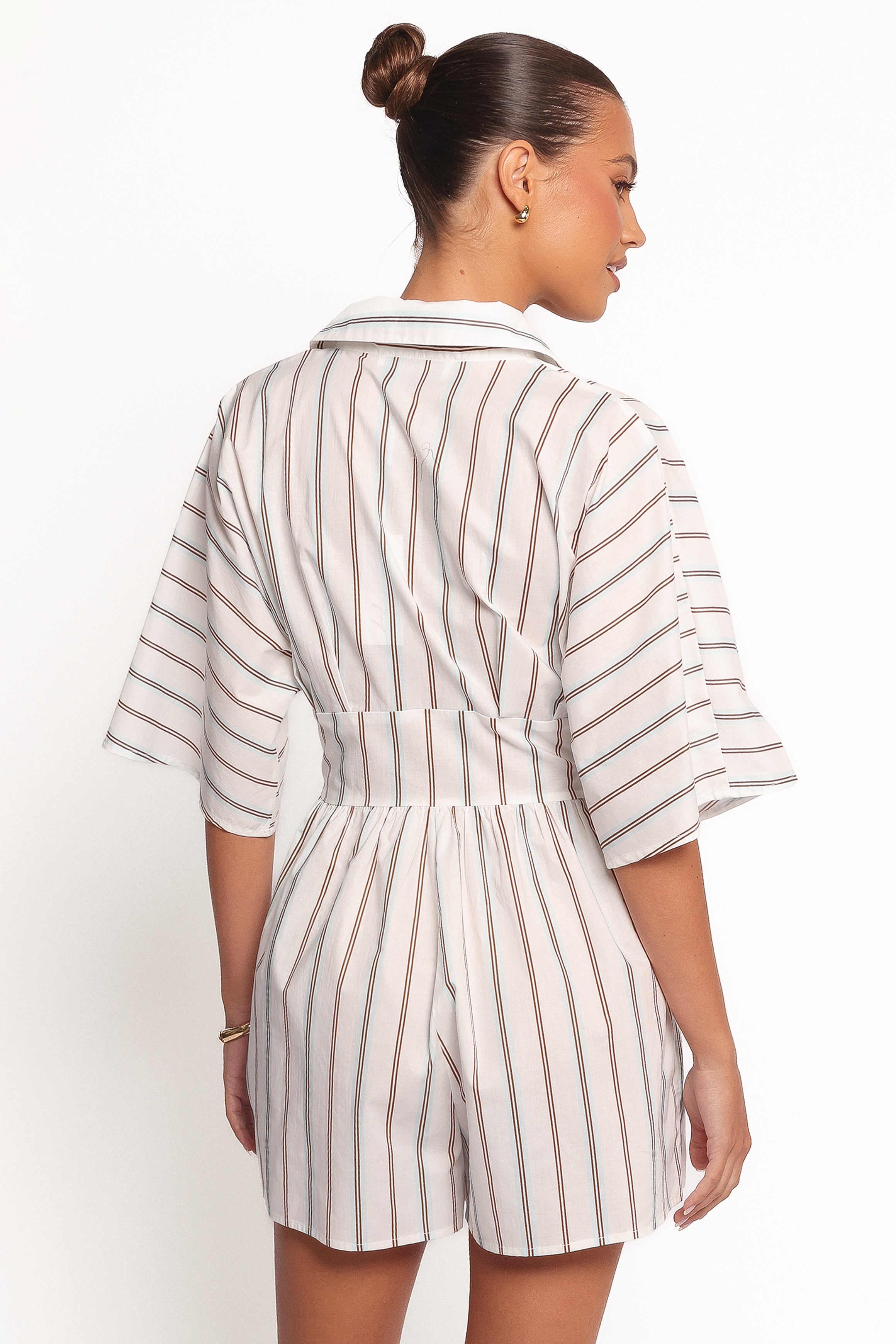 Sonyalle Playsuit - Blue Brown Stripe