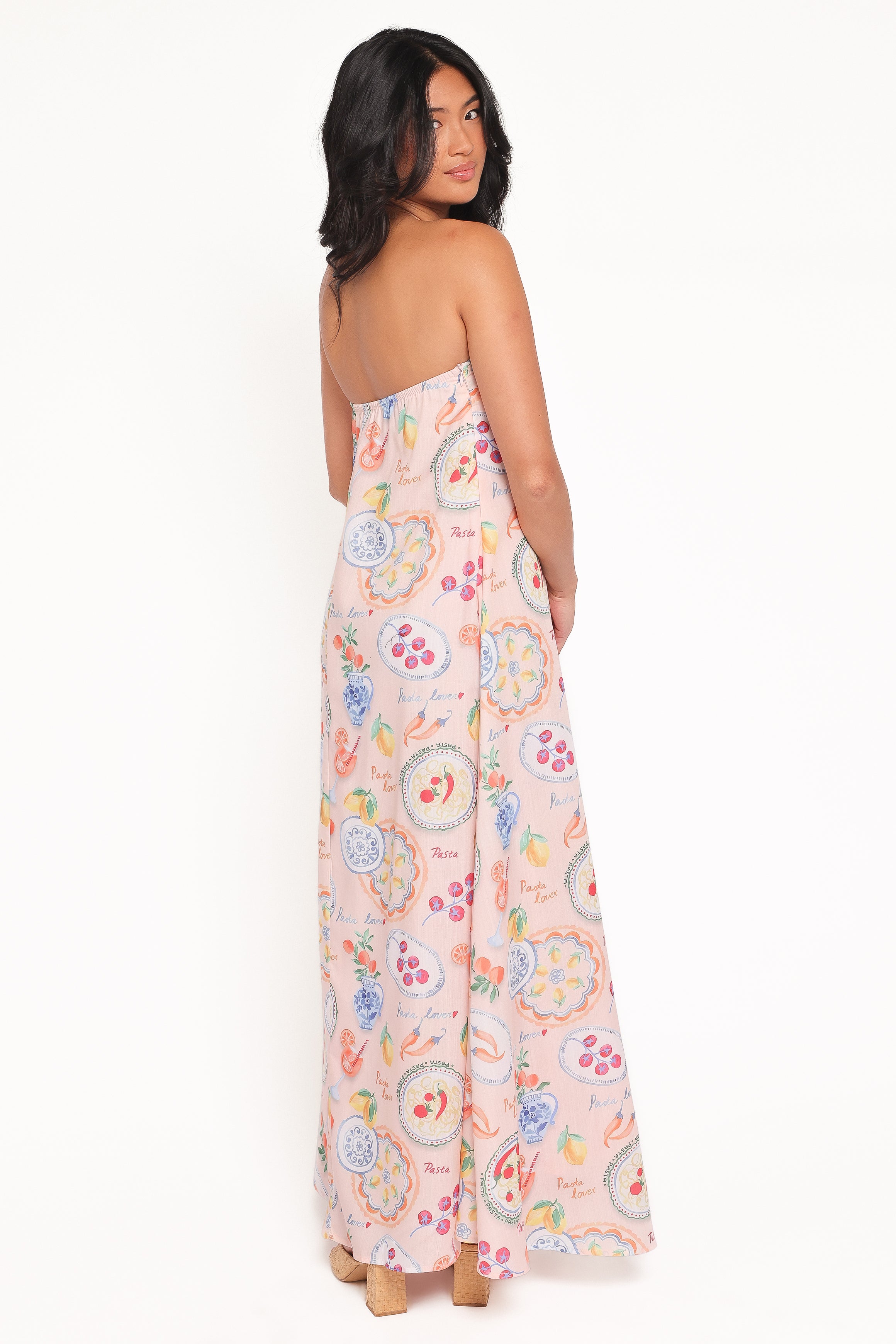 Soph Strapless Maxi Dress - Pasta Print
