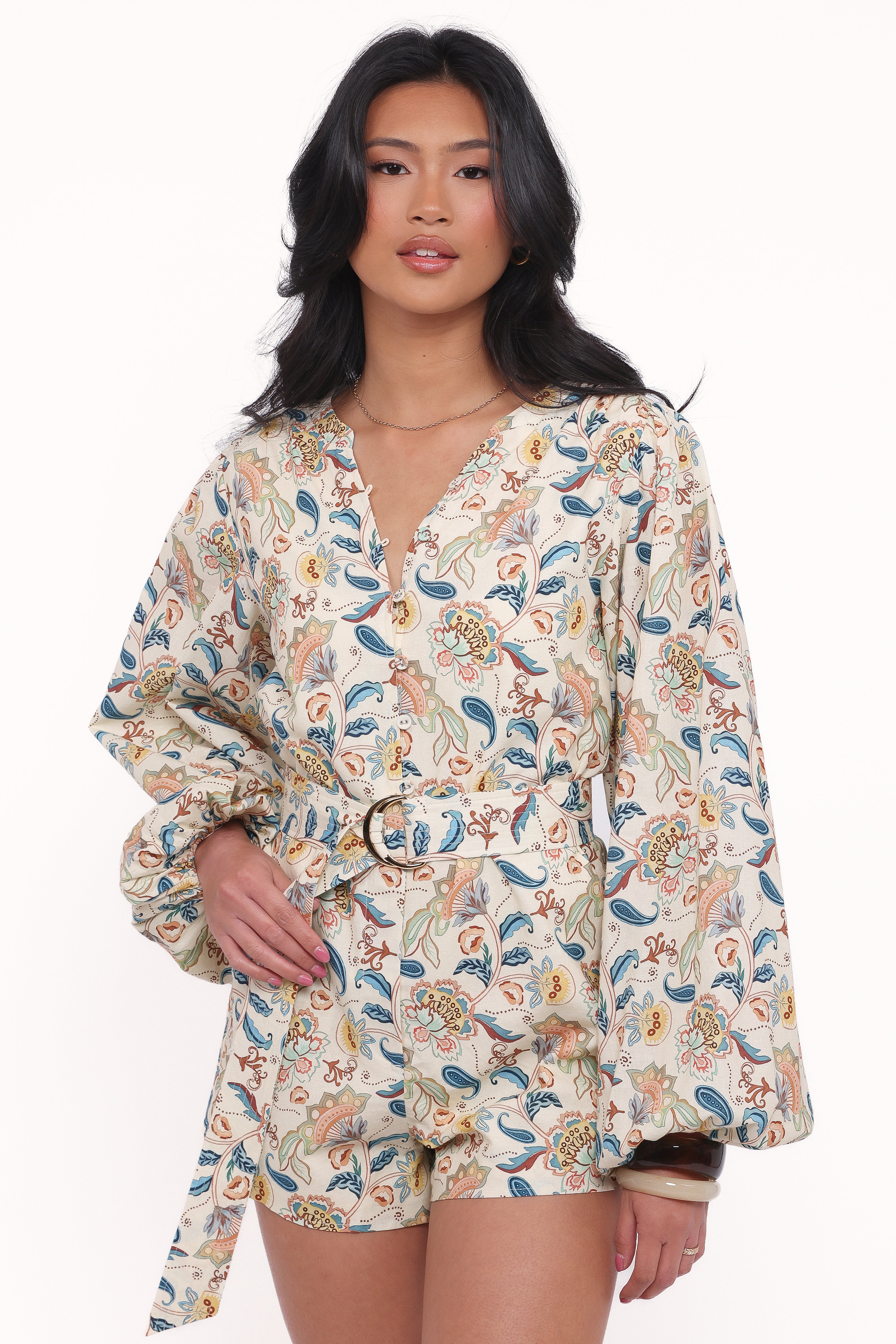 Soul Belted Playsuit - Paisley