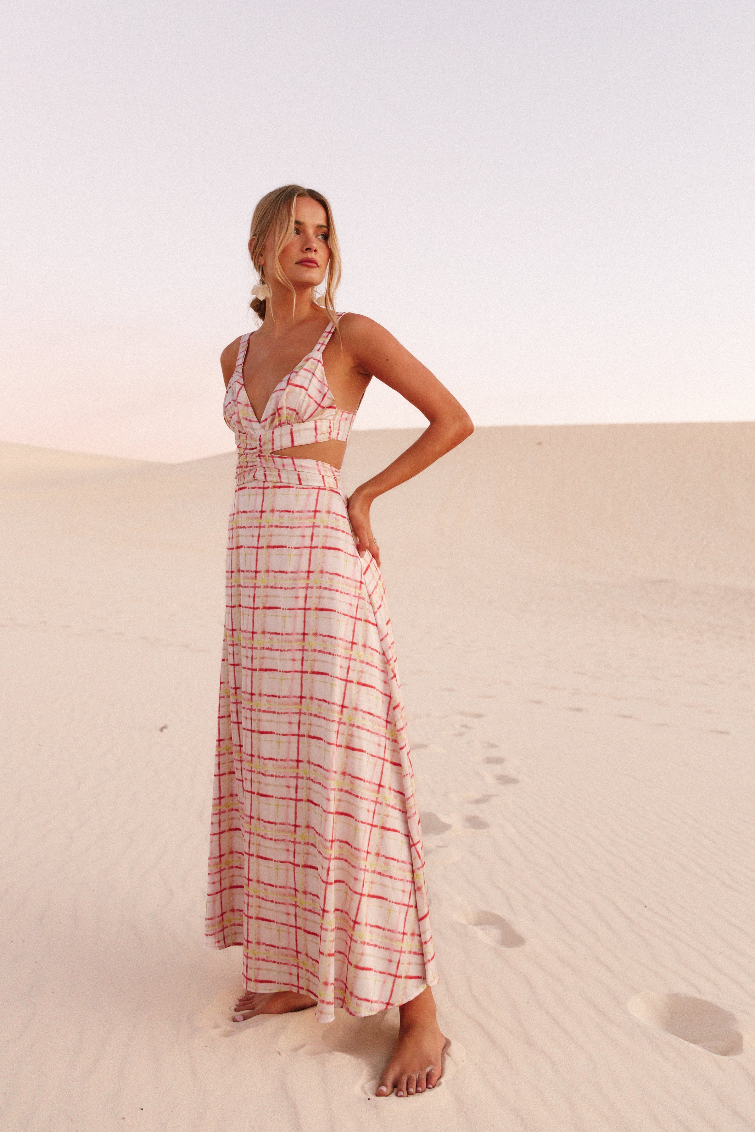 Sydney Maxi Dress - Sunset Check