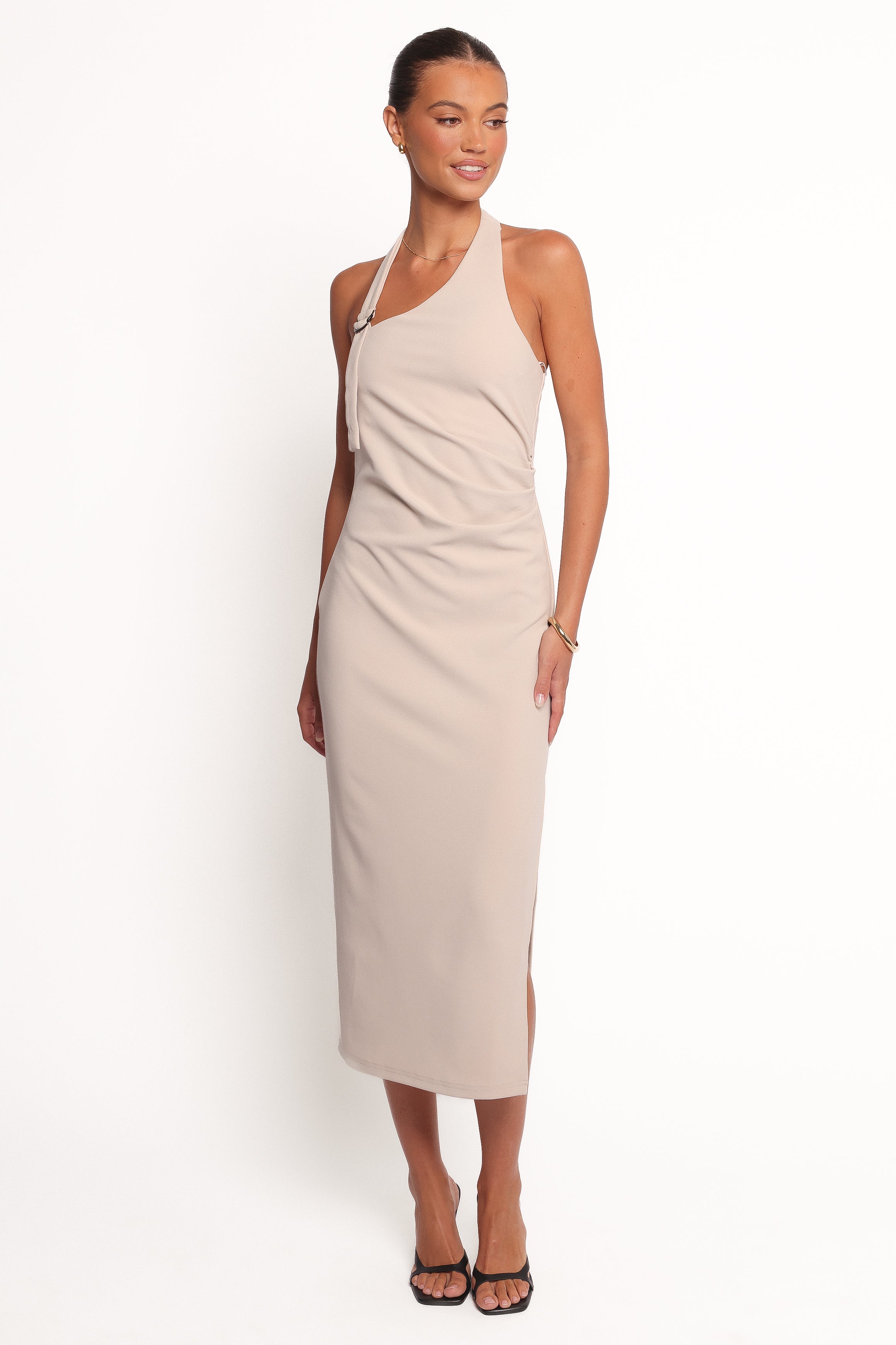 Sylvan Halter Midi Dress - Stone