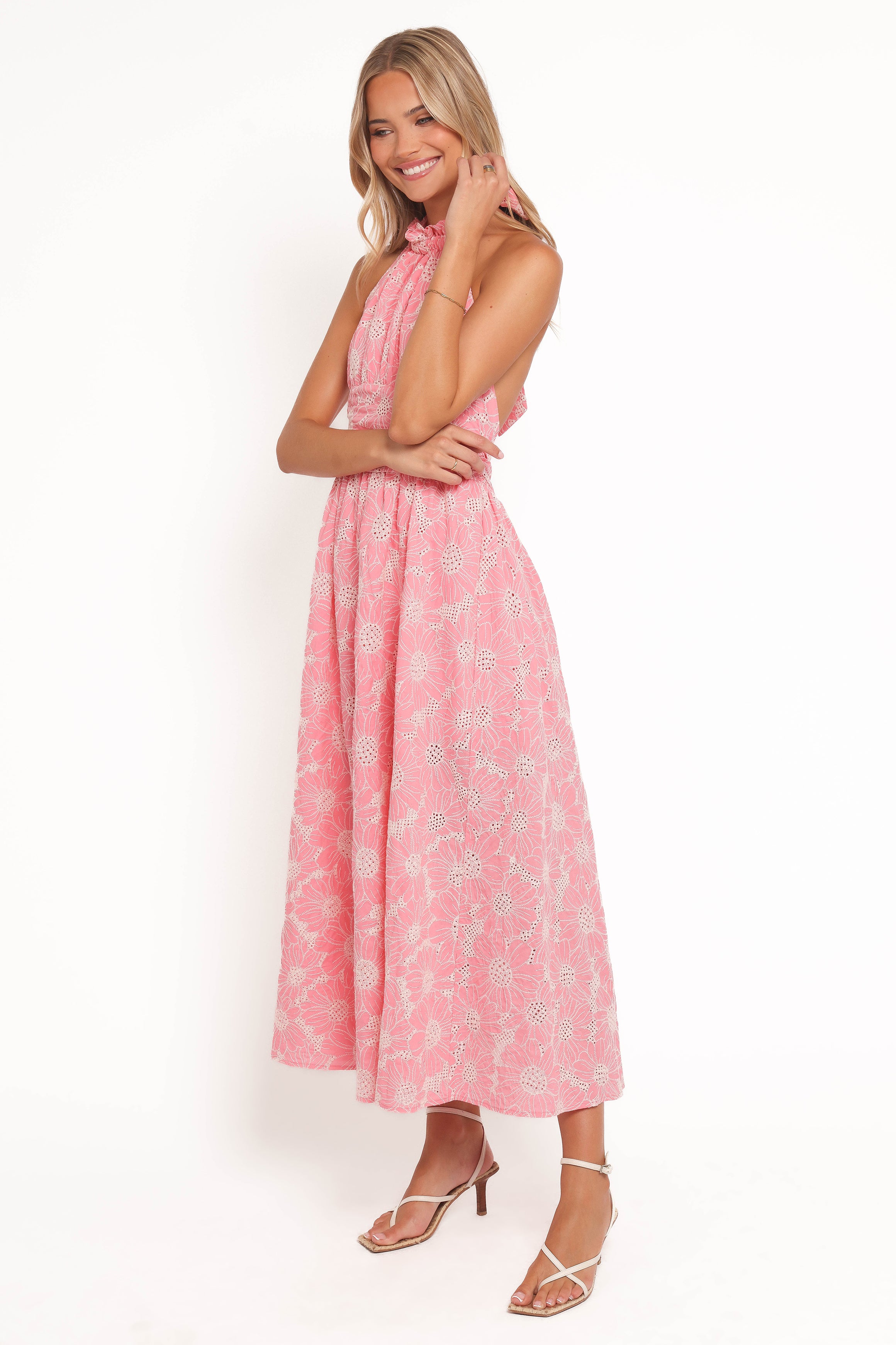 Taila Halterneck Midi Dress - Pink