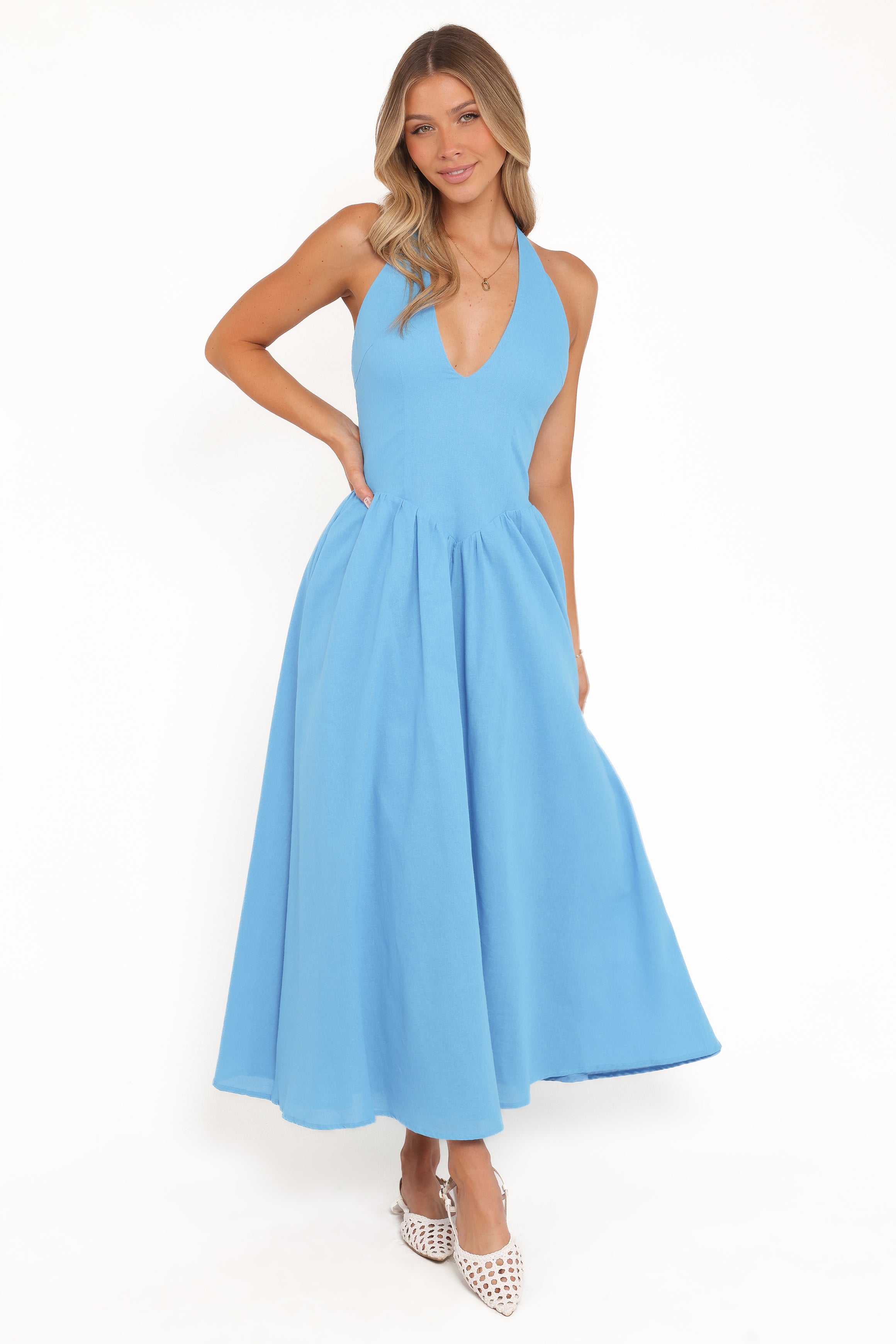Tammi Halter Maxi Dress - Cobalt