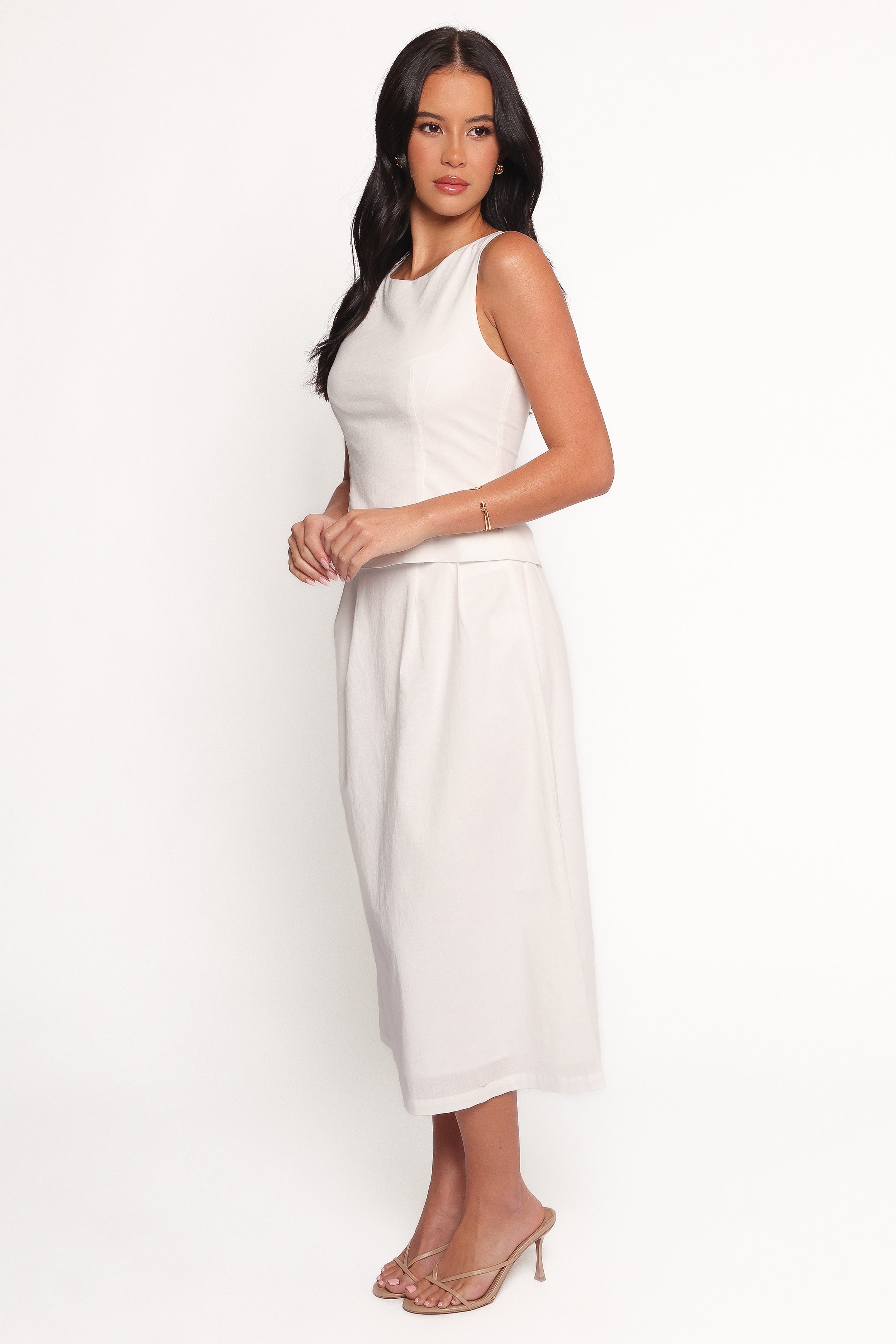 Thelma Midi Skirt - White