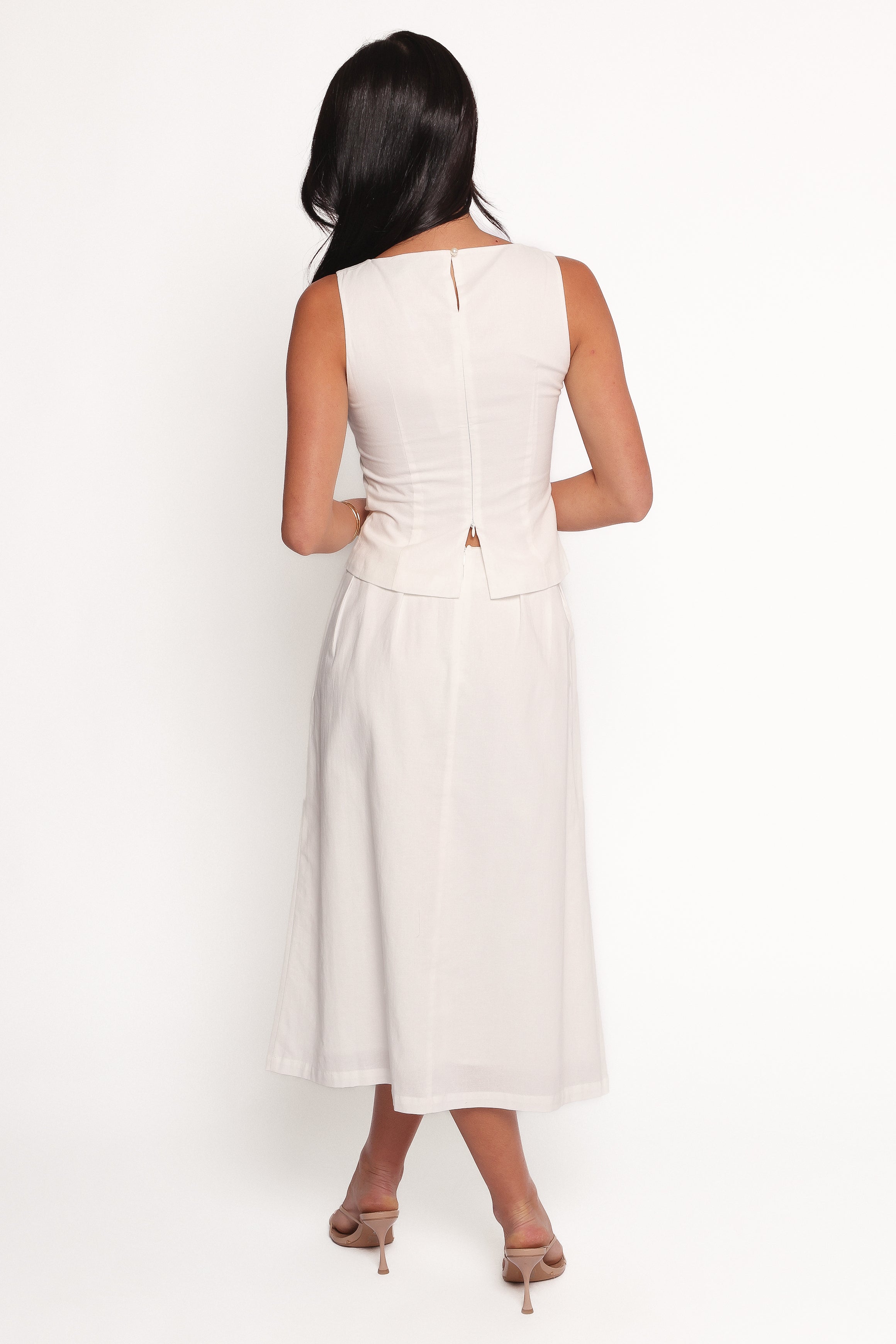 Thelma Midi Skirt - White