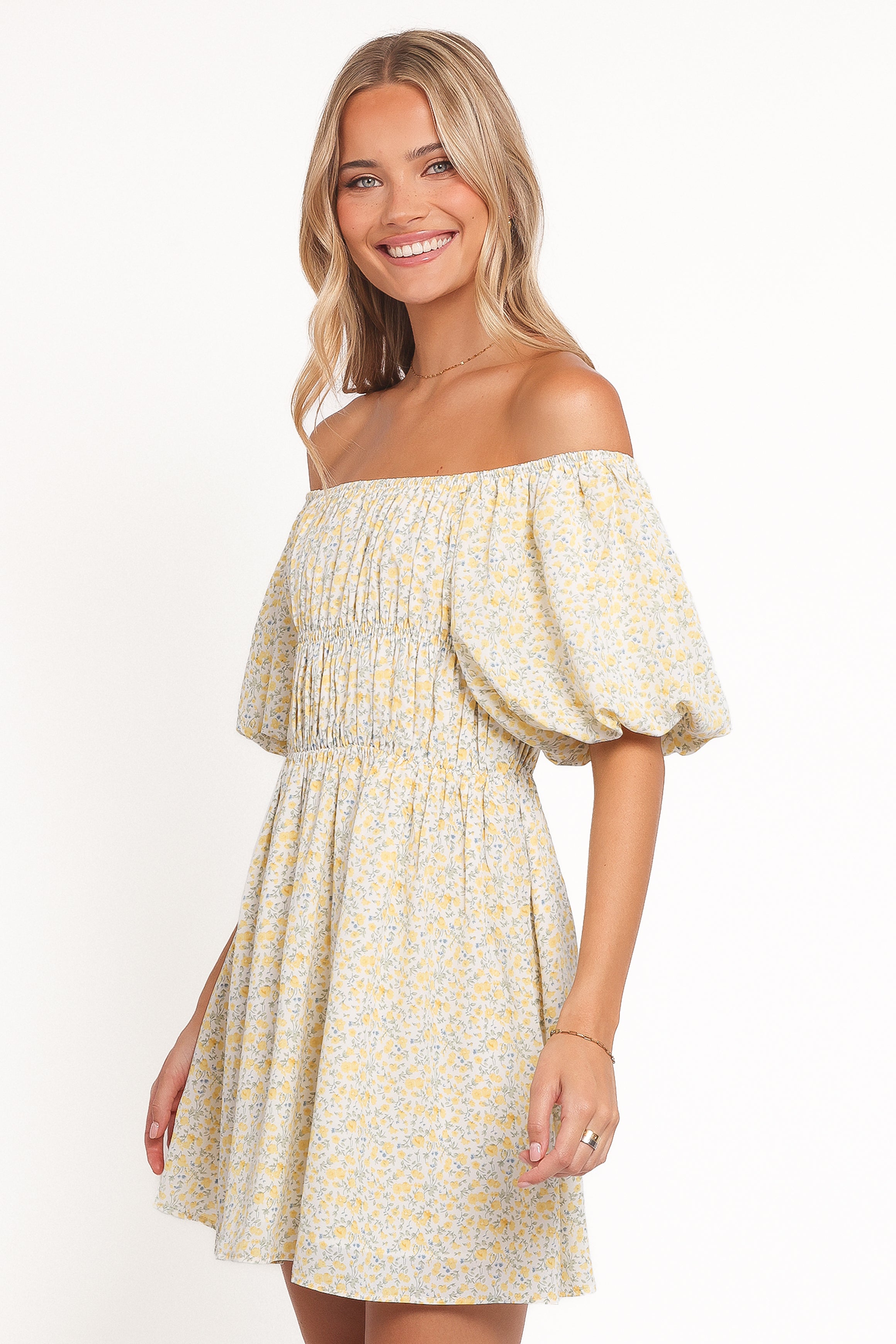 Tori Off Shoulder Mini Dress - Floral