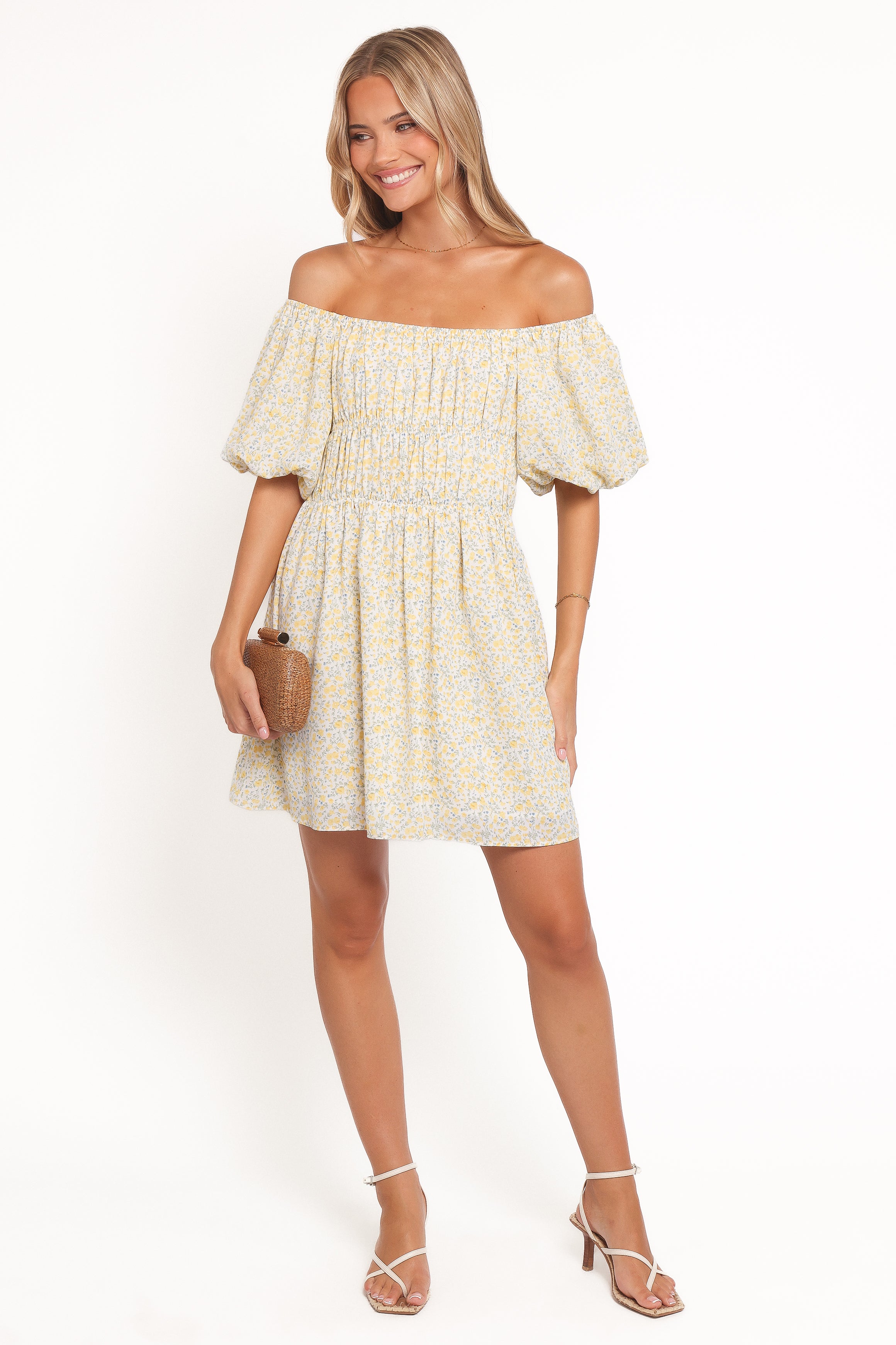 Tori Off Shoulder Mini Dress - Floral