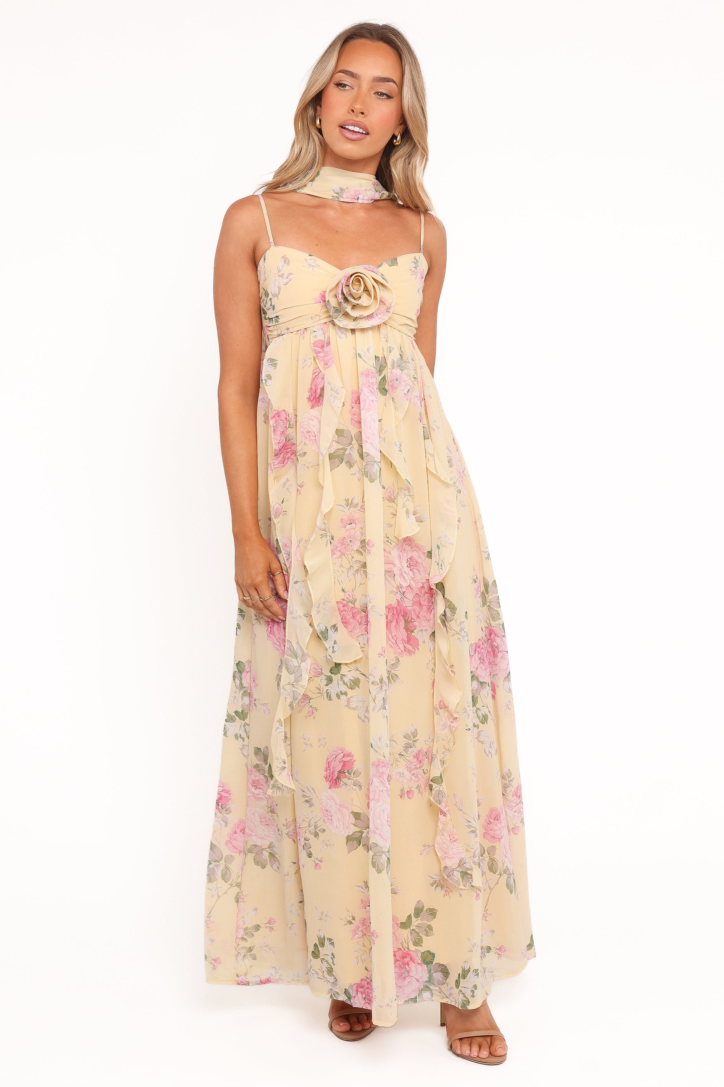 Tully Maxi Dress - Yellow Floral