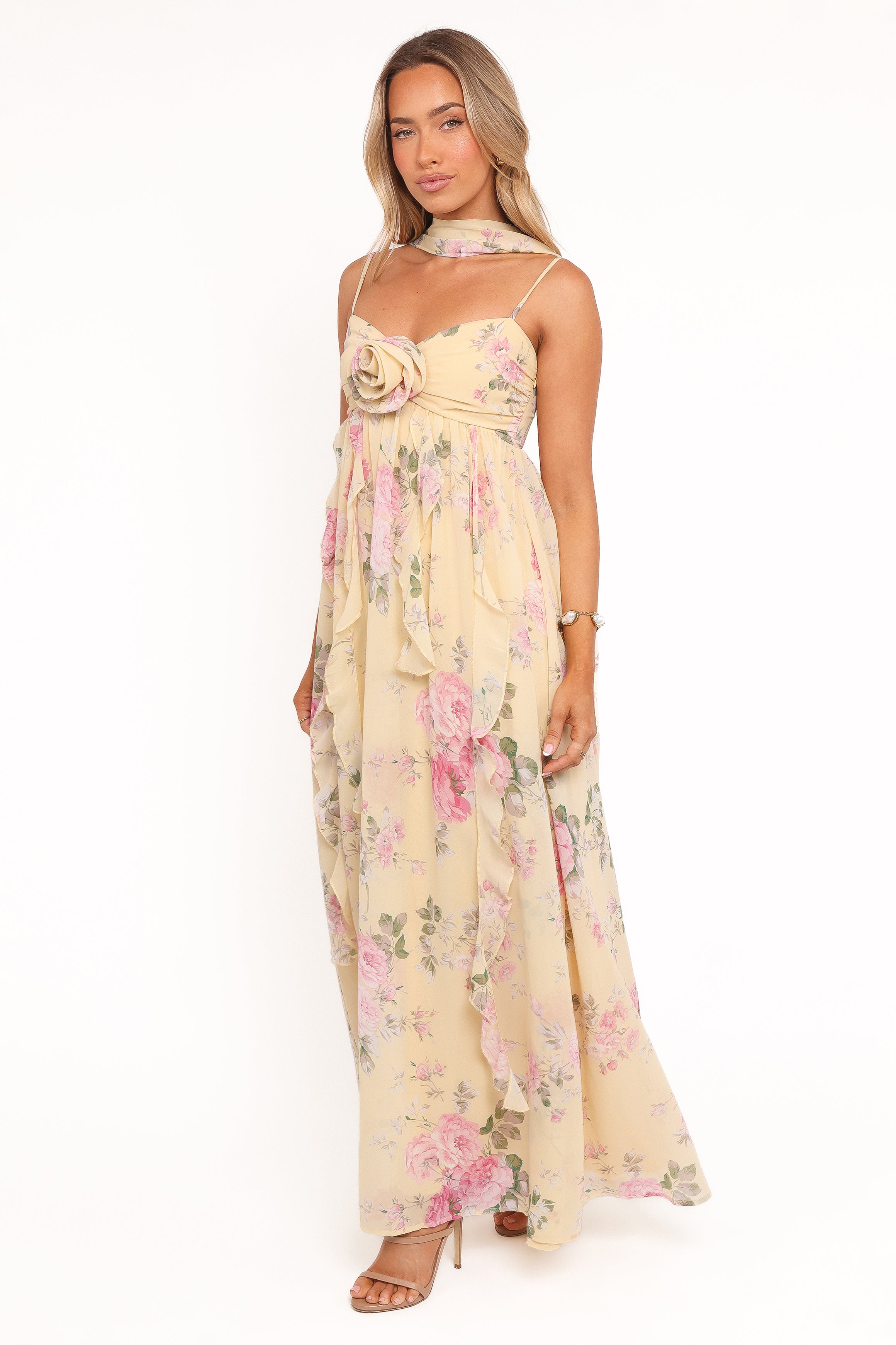 Tully Maxi Dress - Yellow Floral