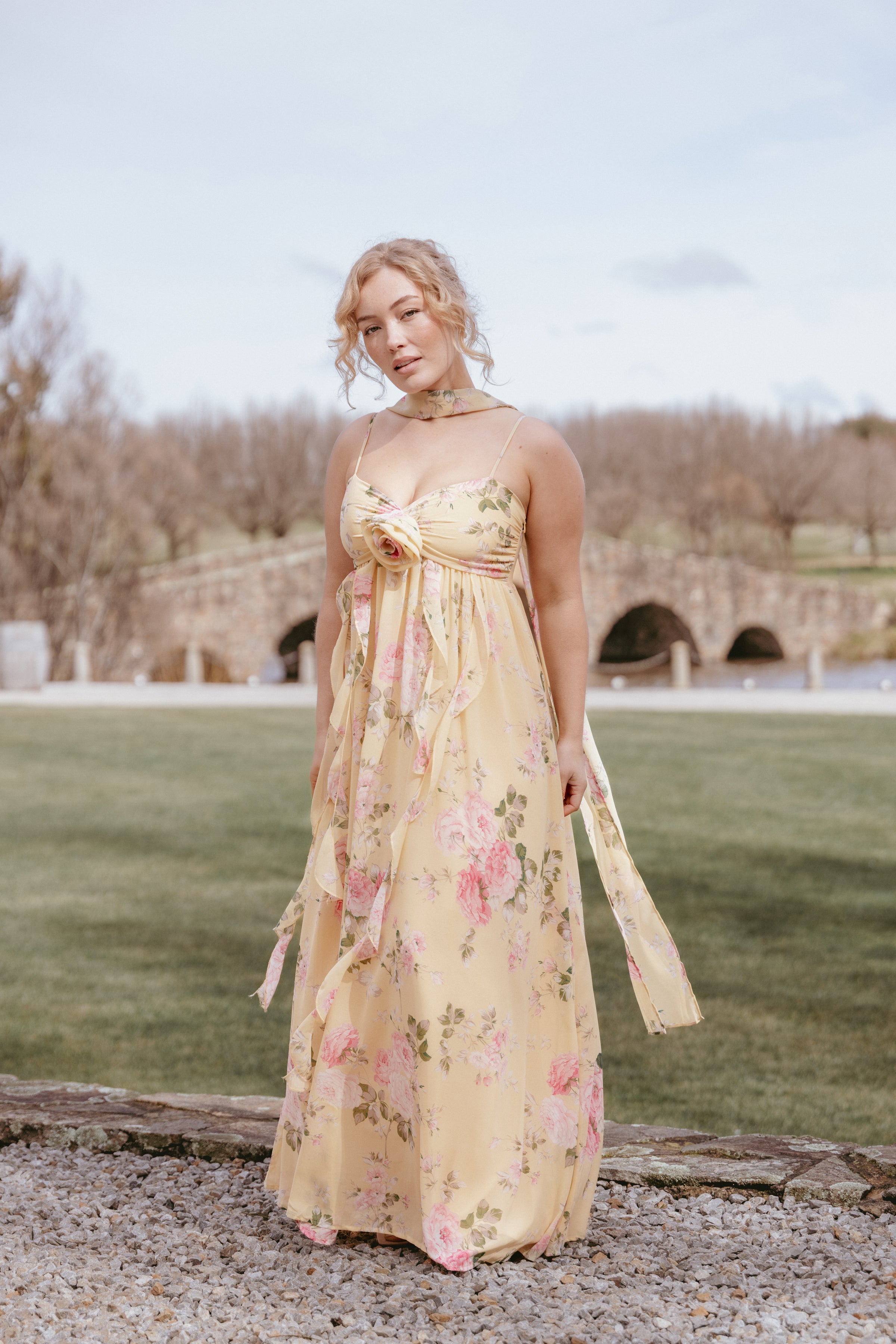 Tully Maxi Dress - Yellow Floral