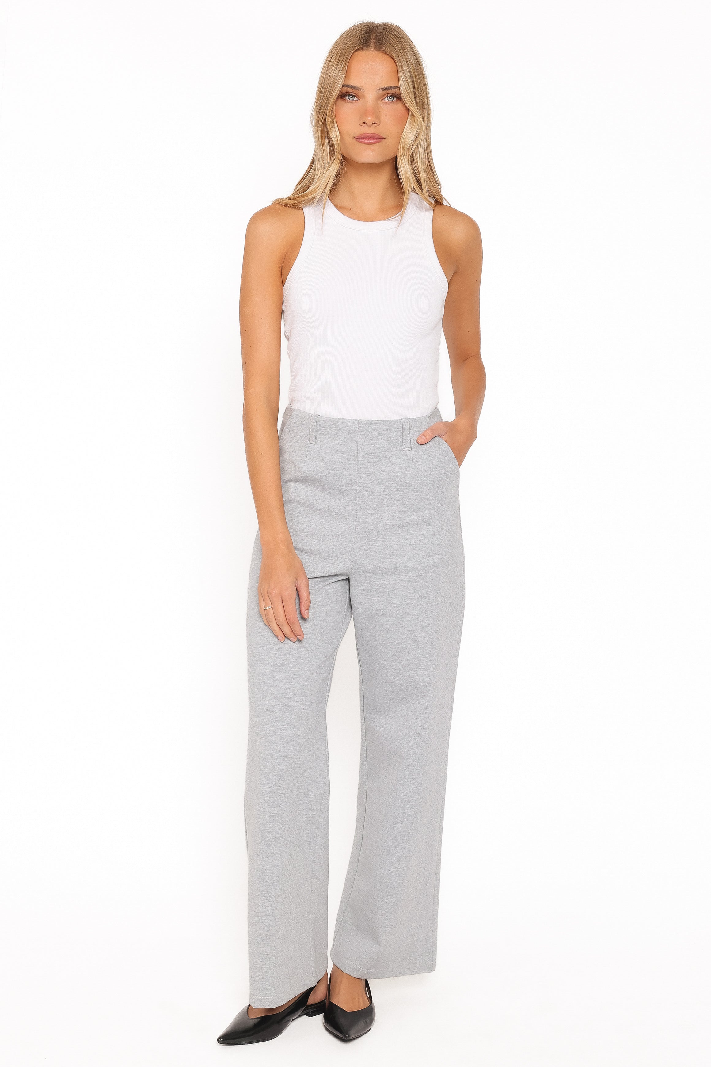 Tylah Ponte Pants - Heather Grey