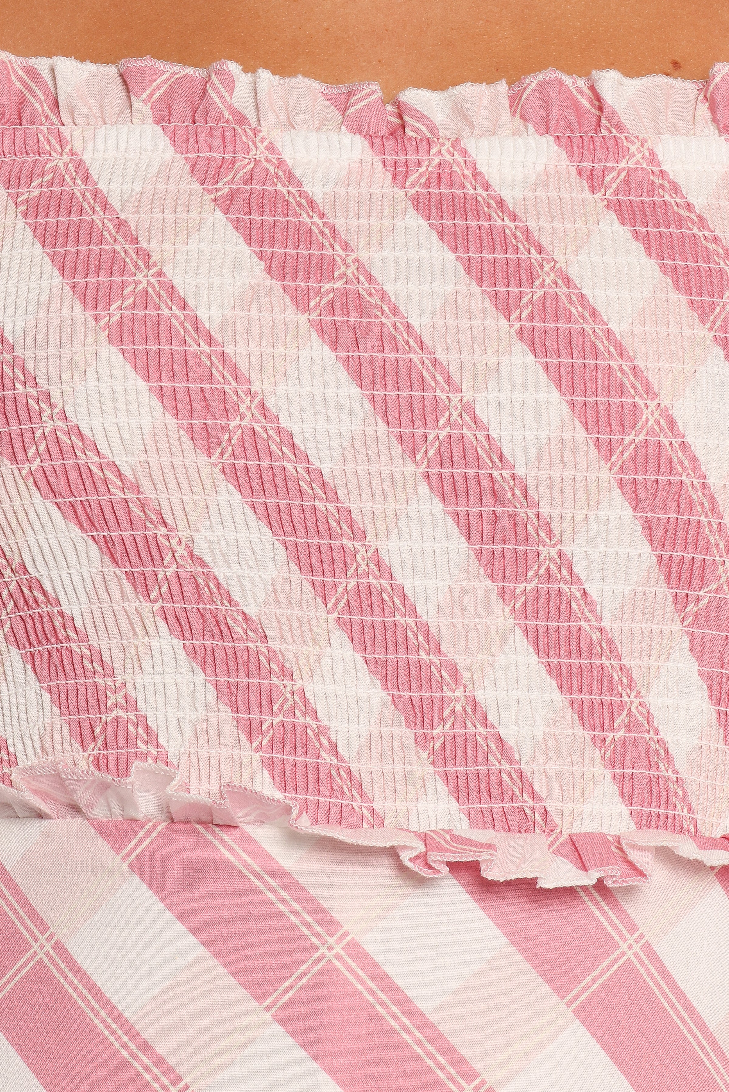 Valentin Midi Dress - Pink Check