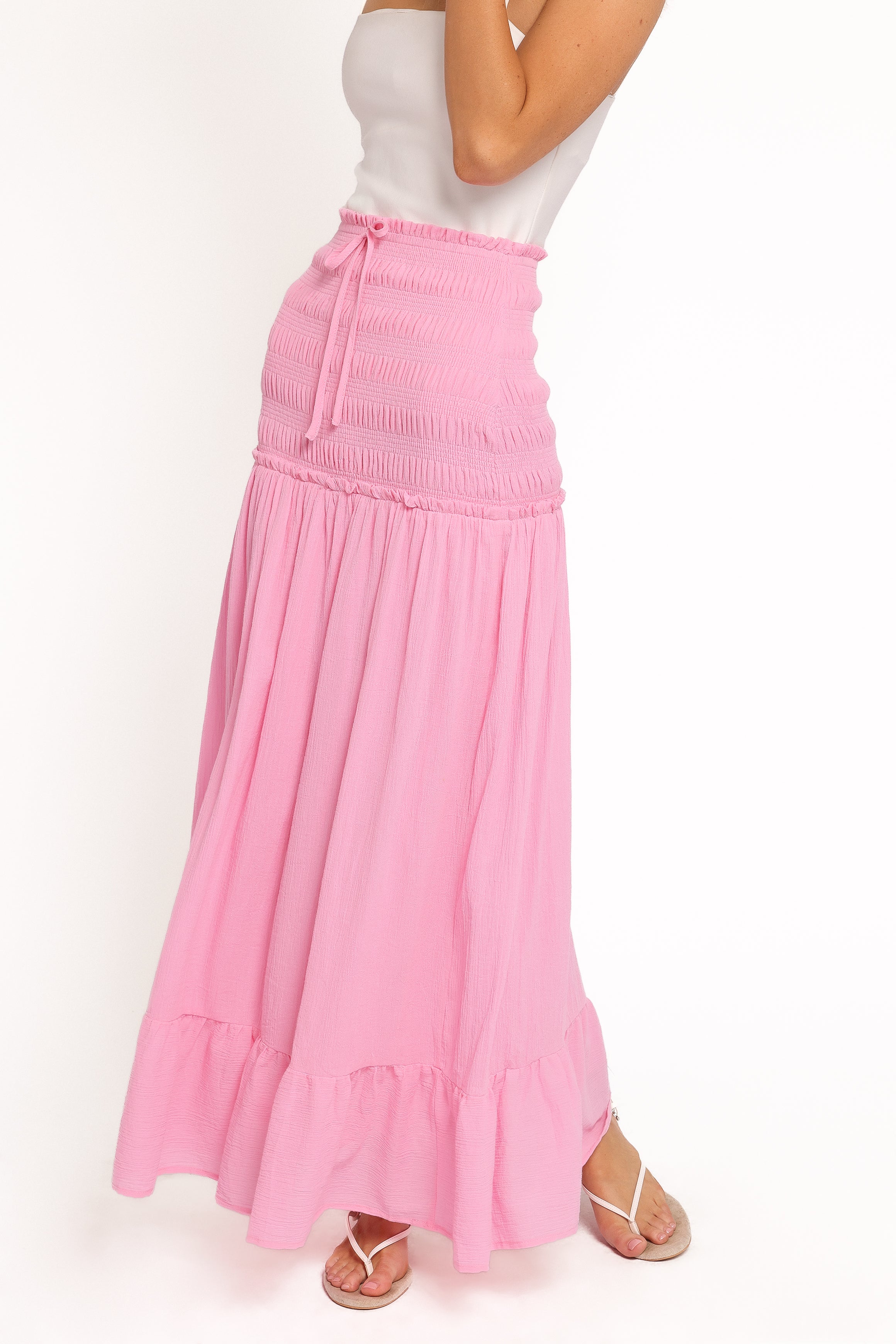 Valerie Drop Waist Maxi Skirt - Pink