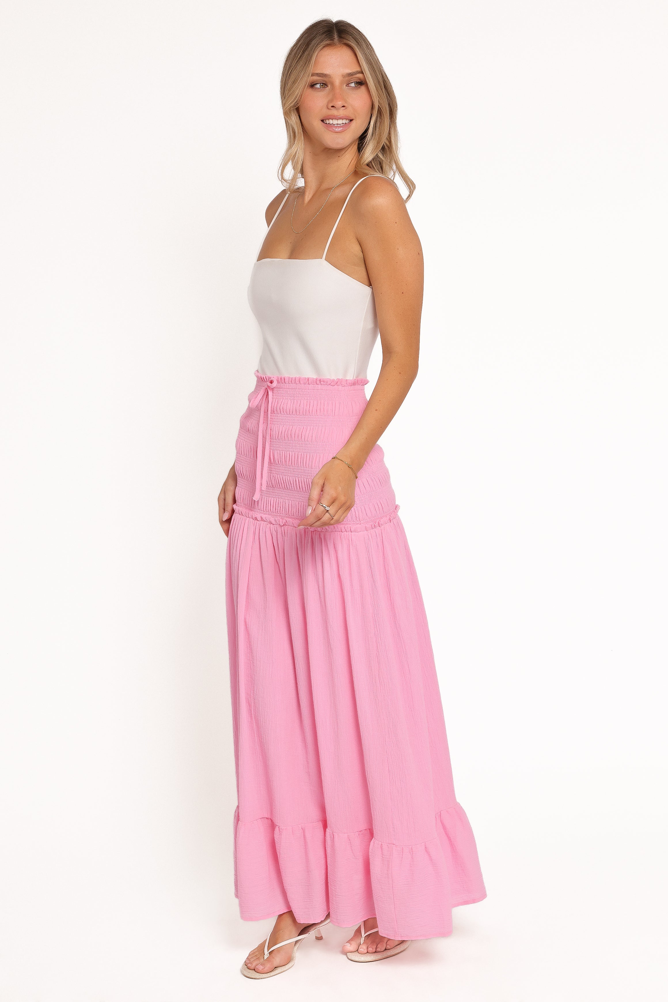 Valerie Drop Waist Maxi Skirt - Pink