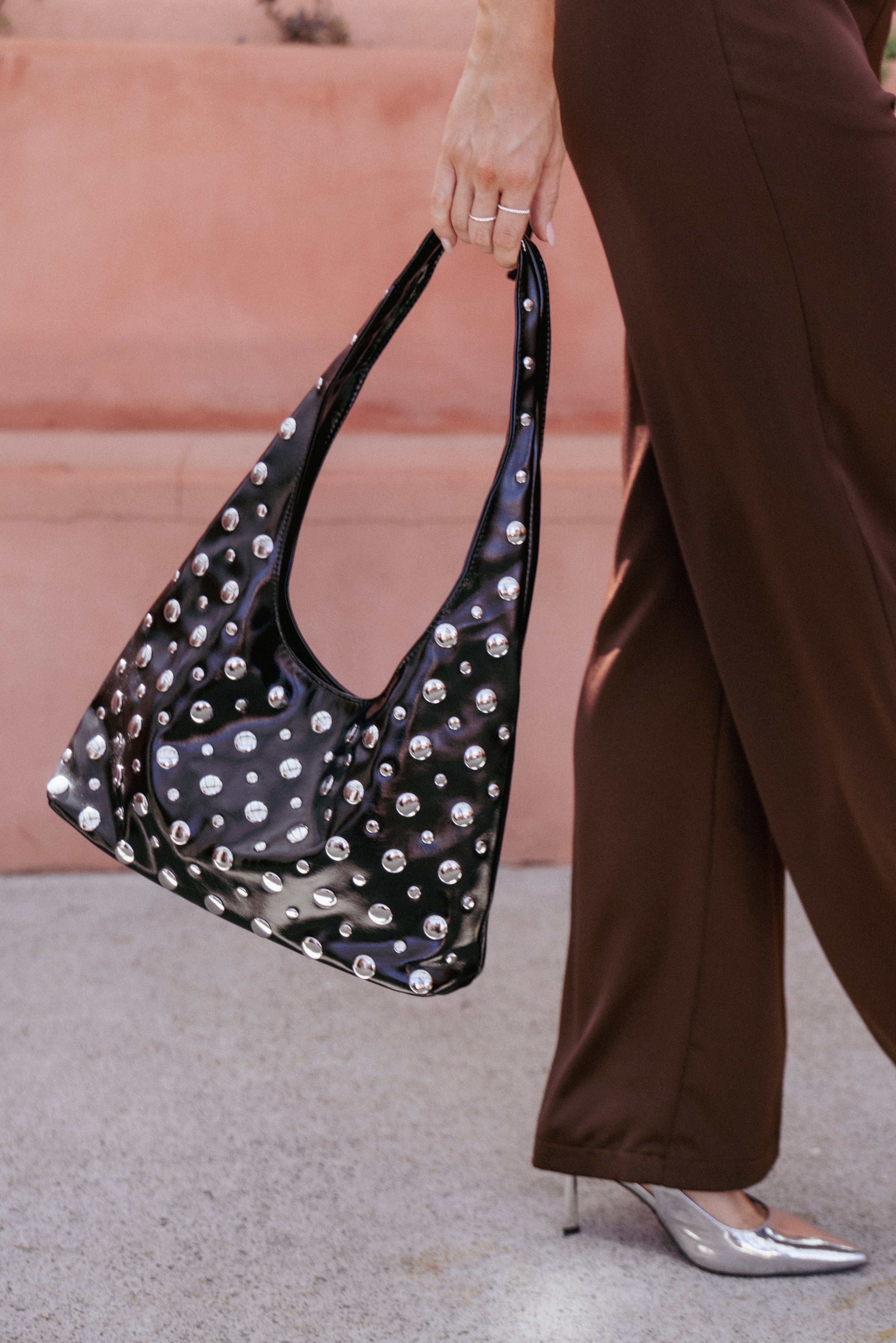 Valerie Studded Bag - Black