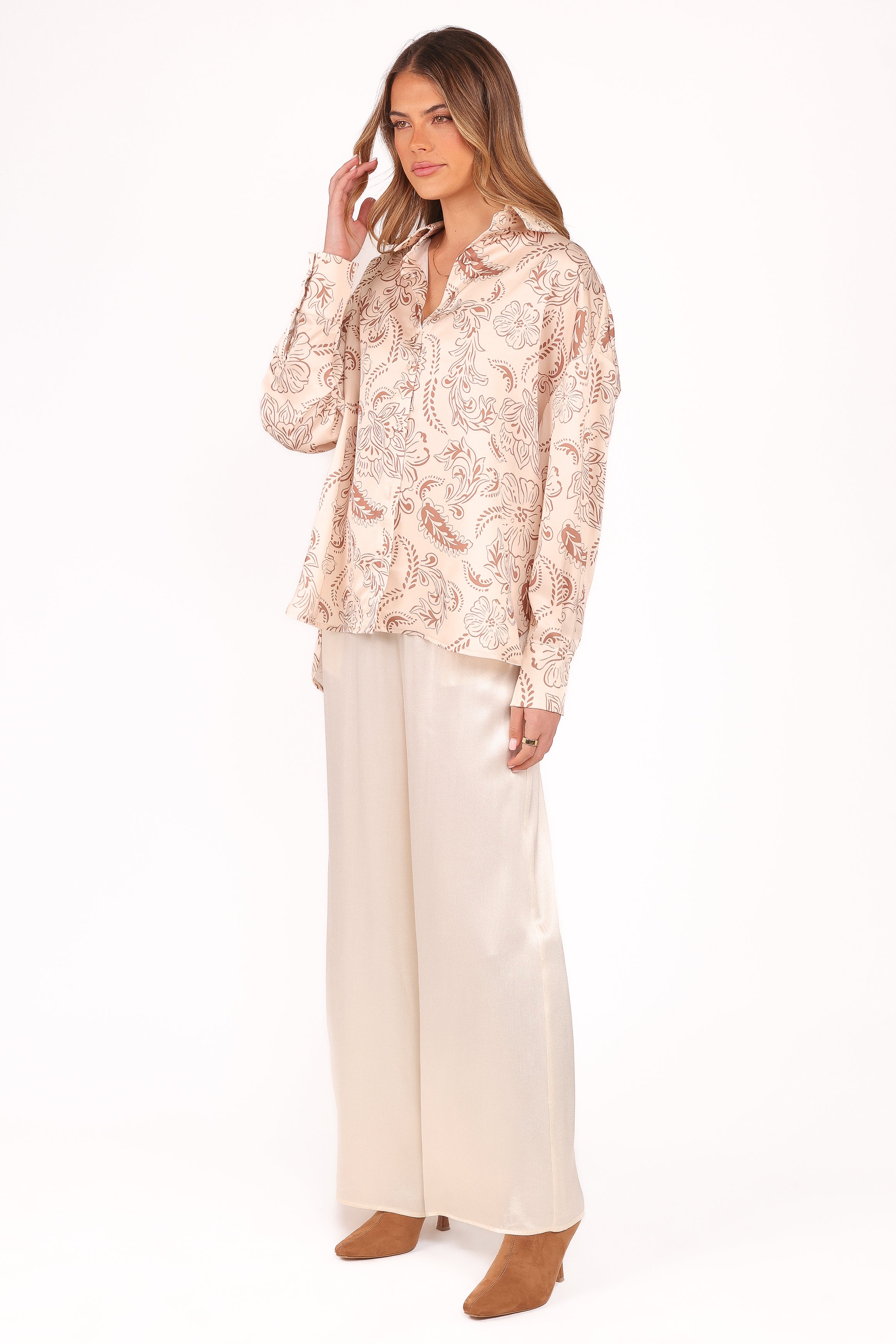 Valia Wide Leg Pant - Cream